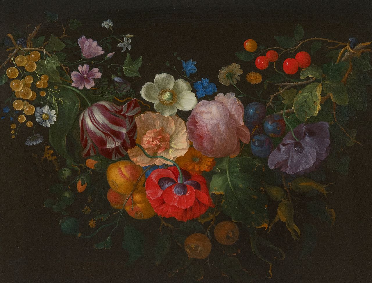 Gallis P. | Pieter Gallis | Schilderijen te koop aangeboden | Bloemguirlande, olieverf op paneel 35,3 x 43,8 cm, te dateren ca. 1685 Gallis P. | Pieter Gallis | Schilderijen te koop aangeboden | Bloemguirlande, olieverf op paneel 35,3 x 43,8 cm, te dateren ca. 1685