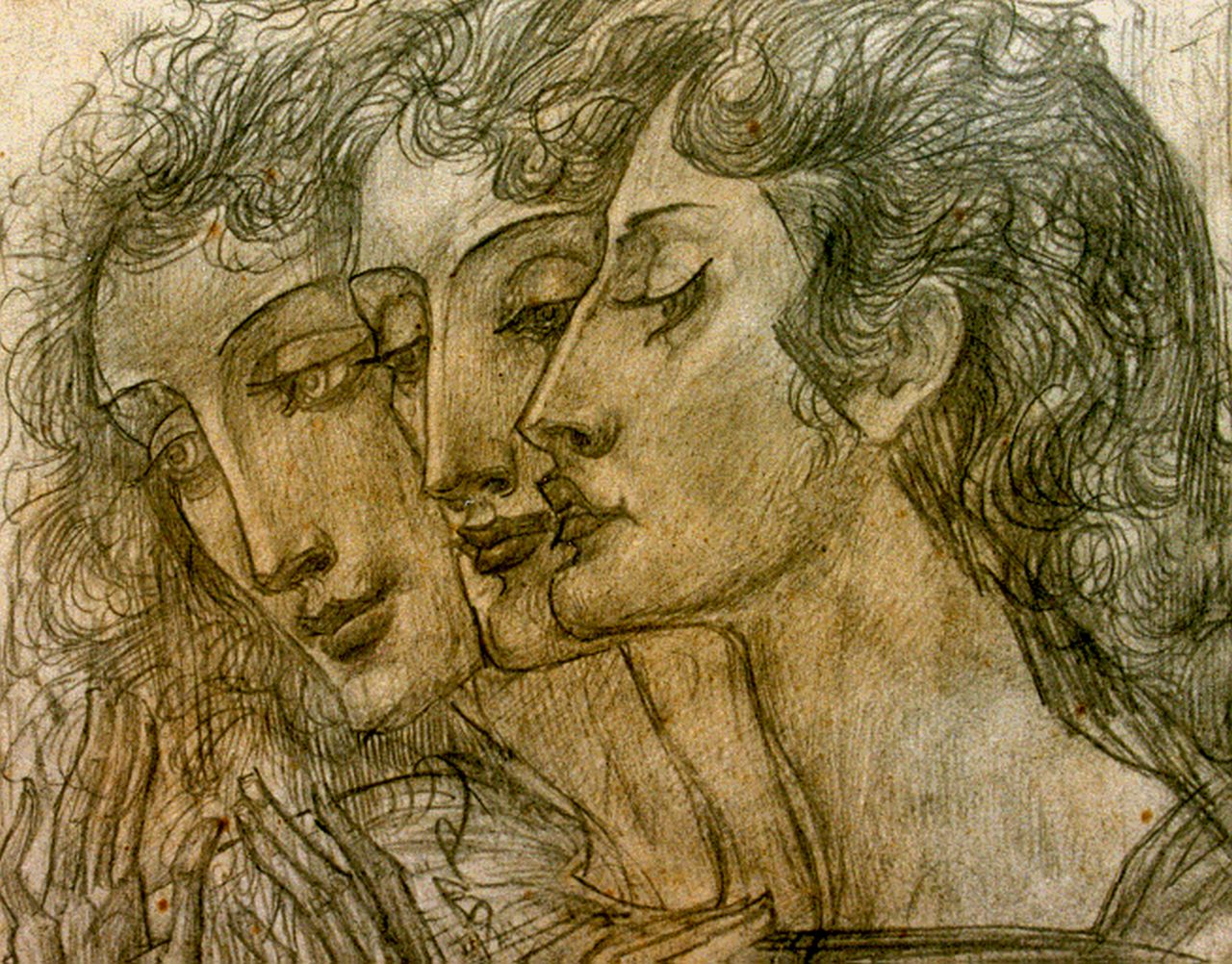 Konijnenburg W.A. van | Willem Adriaan van Konijnenburg, Drie vrouwen, potlood op papier 8,7 x 11,0 cm, gesigneerd linksonder en gedateerd 1910 Konijnenburg W.A. van | Willem Adriaan van Konijnenburg, Drie vrouwen, potlood op papier 8,7 x 11,0 cm, gesigneerd linksonder en gedateerd 1910