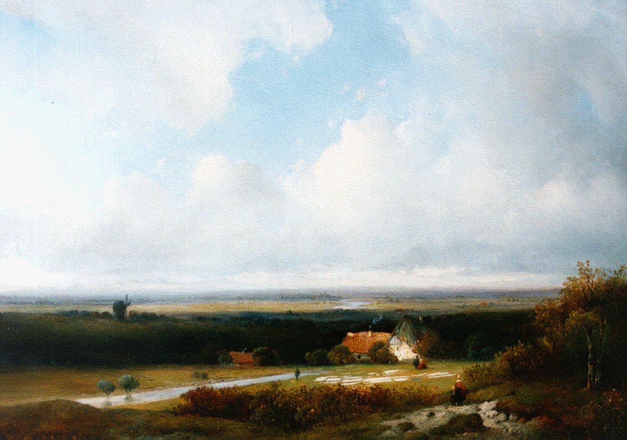 Oerder P.L.L. | Petrus Leonardus Lambertus Oerder, Panorama met boerderij in de vallei, olieverf op doek 49,5 x 67,0 cm, gesigneerd linksonder Oerder P.L.L. | Petrus Leonardus Lambertus Oerder, Panorama met boerderij in de vallei, olieverf op doek 49,5 x 67,0 cm, gesigneerd linksonder