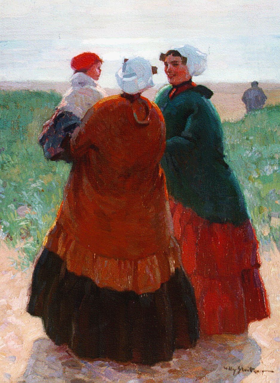 Sluiter J.W.  | Jan Willem 'Willy' Sluiter, Zondagmorgen, Katwijk aan Zee, olieverf op doek 60,0 x 45,2 cm, gesigneerd rechtsonder