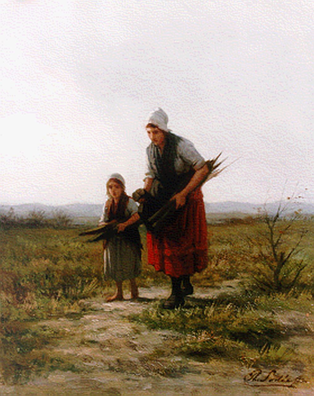 Sadée P.L.J.F.  | Philip Lodewijk Jacob Frederik Sadée, Hout sprokkelen, olieverf op paneel 23,1 x 18,4 cm, gesigneerd rechtsonder