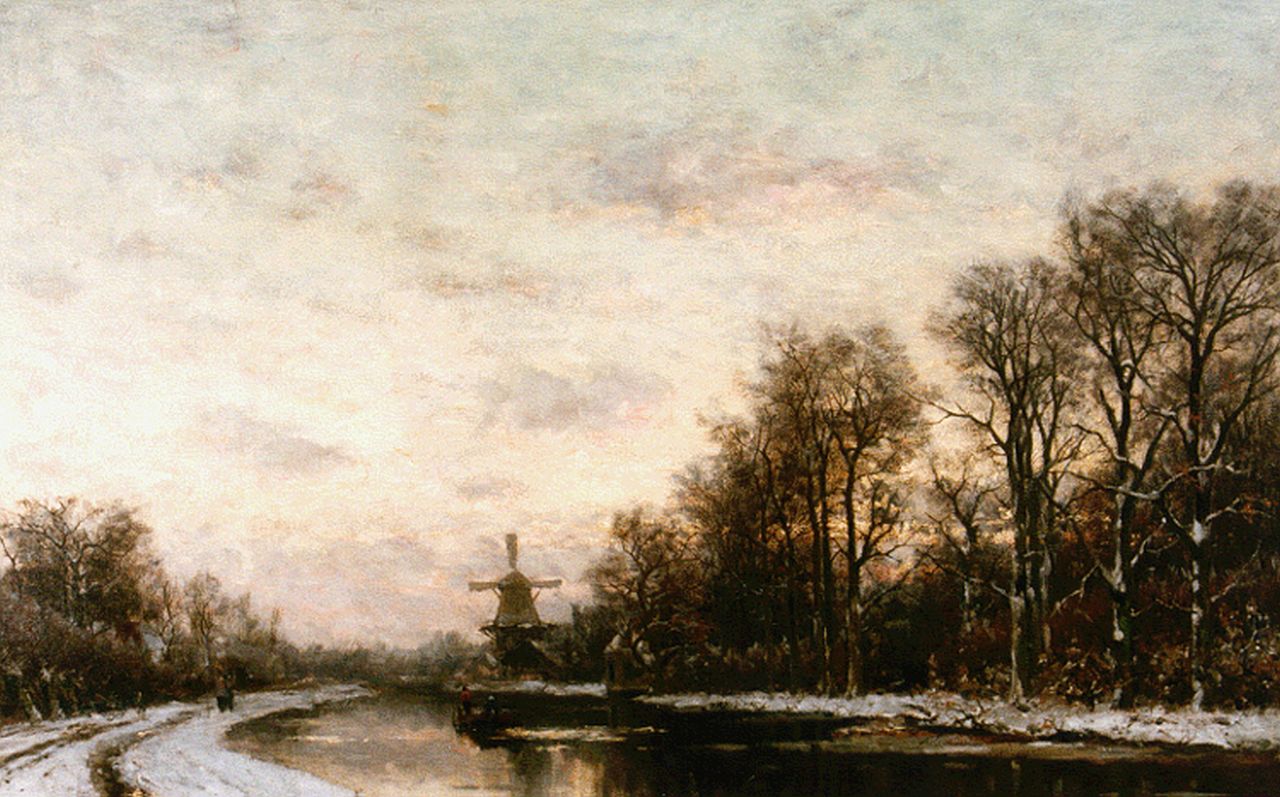 Rossum du Chattel F.J. van | Fredericus Jacobus van Rossum du Chattel, Winterse vaart, olieverf op doek 77,2 x 112,4 cm, gesigneerd linksonder Rossum du Chattel F.J. van | Fredericus Jacobus van Rossum du Chattel, Winterse vaart, olieverf op doek 77,2 x 112,4 cm, gesigneerd linksonder