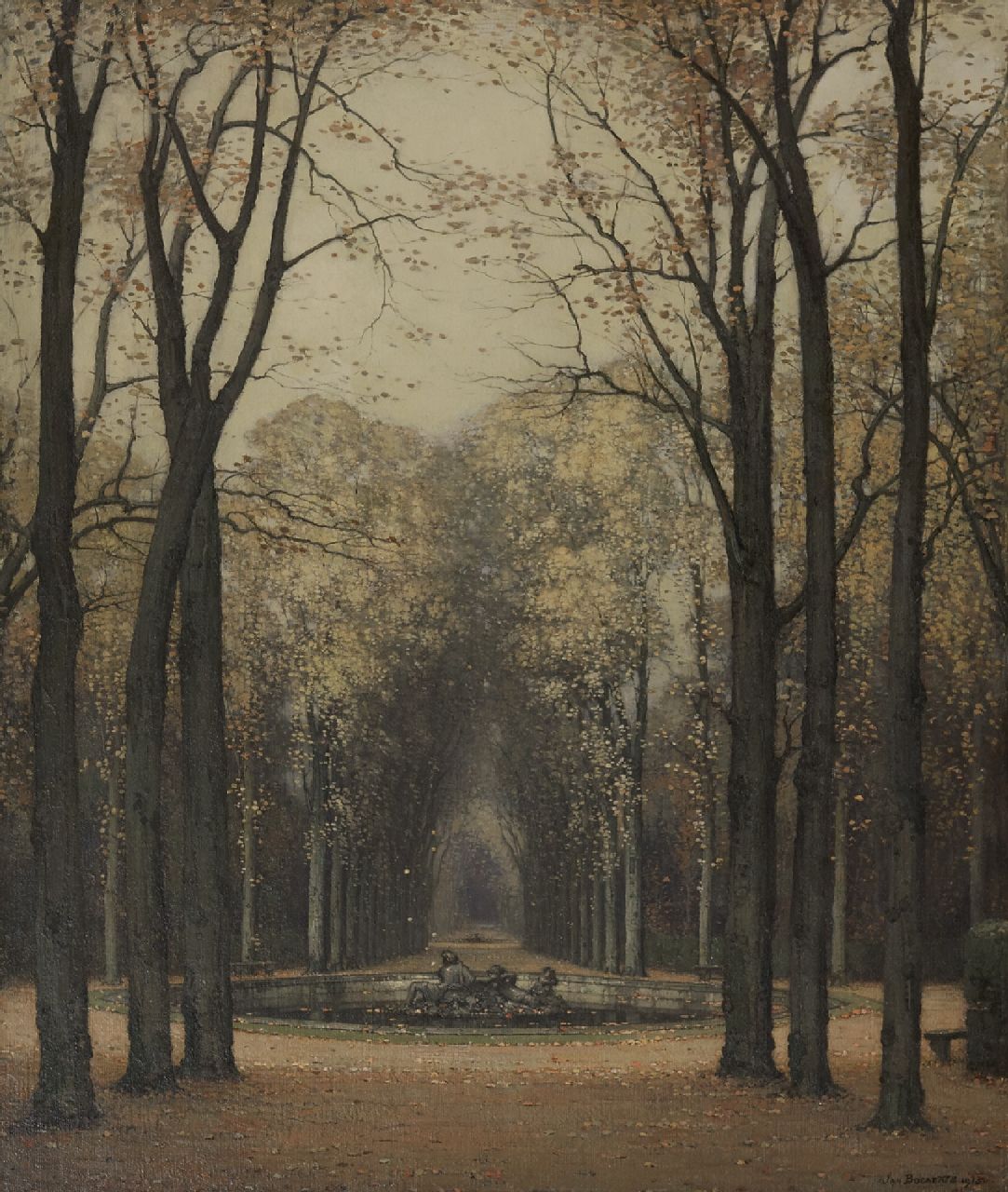 Bogaerts J.J.M.  | Johannes Jacobus Maria 'Jan' Bogaerts | Schilderijen te koop aangeboden | Herfst in het park van Versailles, olieverf op doek 65,4 x 55,8 cm, gesigneerd rechtsonder en gedateerd 1913