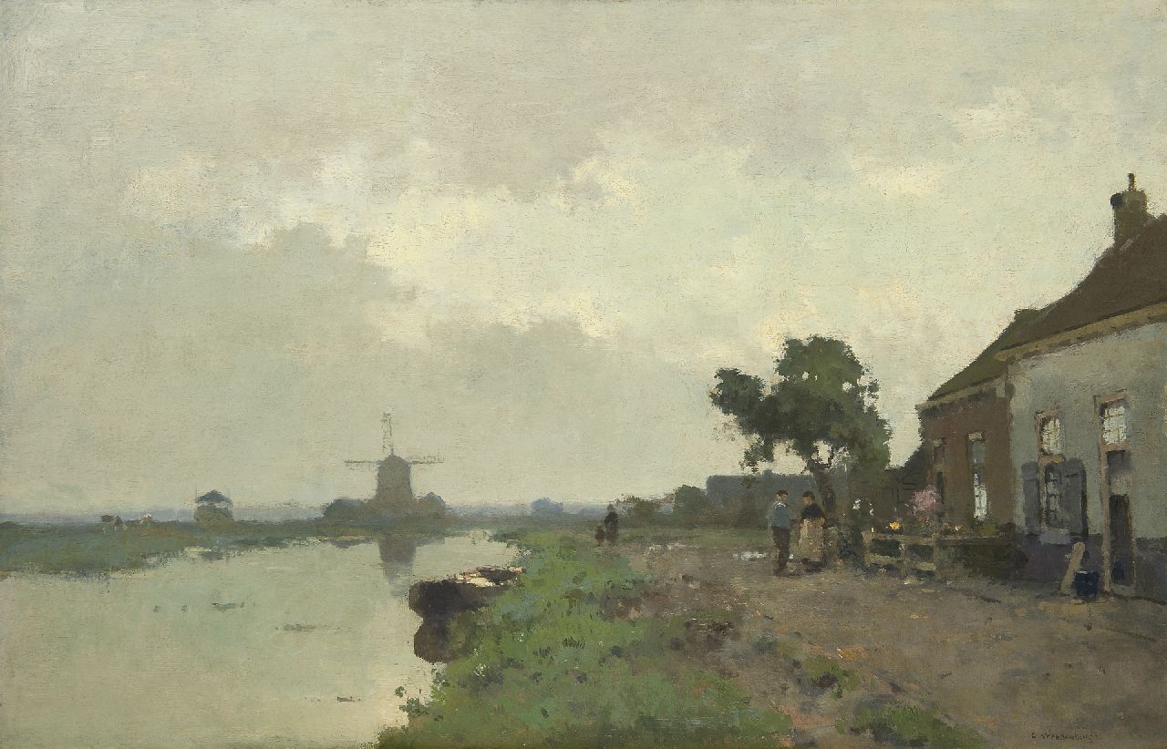 Vreedenburgh C. | Cornelis Vreedenburgh | Schilderijen te koop aangeboden | Vroege morgen aan de vaart, olieverf op doek 58,8 x 90,0 cm, gesigneerd rechtsonder Vreedenburgh C. | Cornelis Vreedenburgh | Schilderijen te koop aangeboden | Vroege morgen aan de vaart, olieverf op doek 58,8 x 90,0 cm, gesigneerd rechtsonder