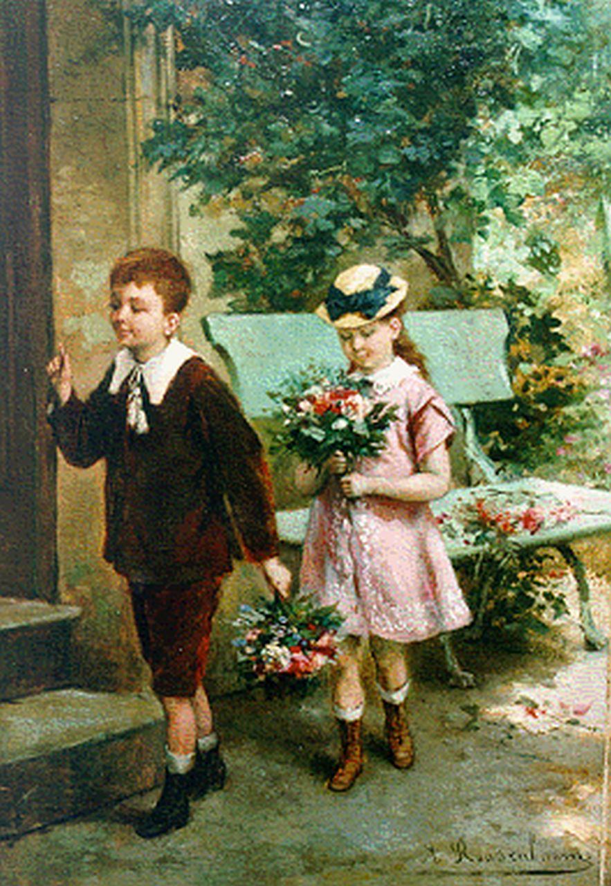 Roosenboom A. | Albert Roosenboom, Verrassing voor moeder, olieverf op paneel 35,0 x 25,0 cm, gesigneerd rechtsonder Roosenboom A. | Albert Roosenboom, Verrassing voor moeder, olieverf op paneel 35,0 x 25,0 cm, gesigneerd rechtsonder