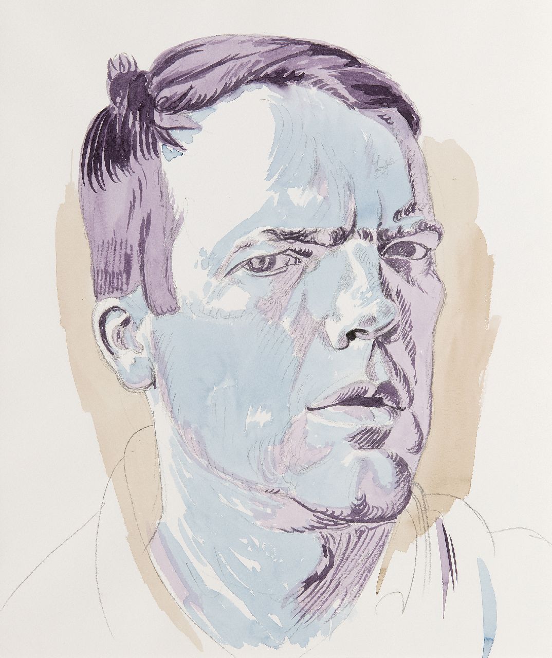 Akkerman P. | Philip Maria Akkerman | Aquarellen en tekeningen te koop aangeboden | Zelfportret, potlood en aquarel op papier 37,8 x 32,0 cm, gesigneerd verso en verso gedateerd 2001 Akkerman P. | Philip Maria Akkerman | Aquarellen en tekeningen te koop aangeboden | Zelfportret, potlood en aquarel op papier 37,8 x 32,0 cm, gesigneerd verso en verso gedateerd 2001