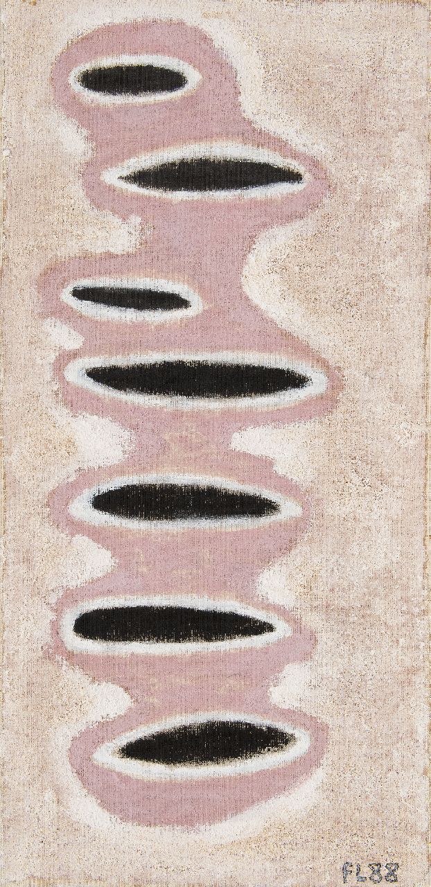 Lodeizen F. | Frank Lodeizen | Schilderijen te koop aangeboden | Zonder titel, olieverf en zand op doek 90,6 x 44,4 cm, gesigneerd rechtsonder met initialen en gedateerd '88 Lodeizen F. | Frank Lodeizen | Schilderijen te koop aangeboden | Zonder titel, olieverf en zand op doek 90,6 x 44,4 cm, gesigneerd rechtsonder met initialen en gedateerd '88