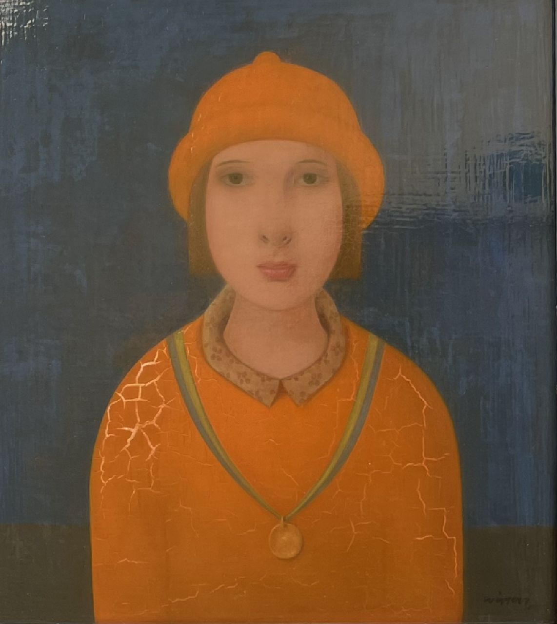 Wiggers K.H. | 'Karel' Hendrik Wiggers, Jongen met medaille, olieverf op doek op paneel 43,0 x 38,0 cm, gesigneerd rechtsonder Wiggers K.H. | 'Karel' Hendrik Wiggers, Jongen met medaille, olieverf op doek op paneel 43,0 x 38,0 cm, gesigneerd rechtsonder