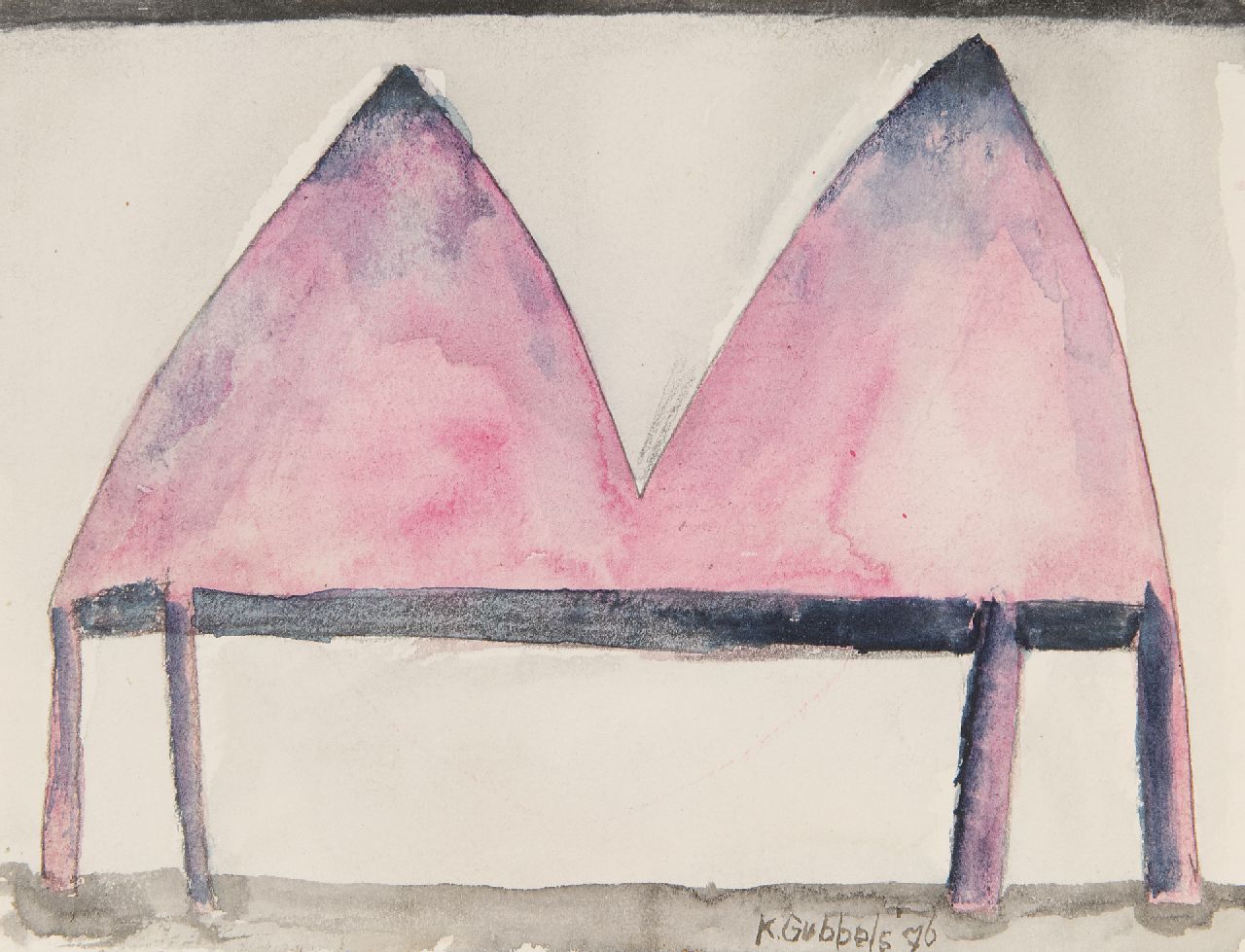 Gubbels K. | Klaas Gubbels | Aquarellen en tekeningen te koop aangeboden | Tafel, krijt en aquarel op papier 12,5 x 16,2 cm, gesigneerd rechtsonder en gedateerd '76 Gubbels K. | Klaas Gubbels | Aquarellen en tekeningen te koop aangeboden | Tafel, krijt en aquarel op papier 12,5 x 16,2 cm, gesigneerd rechtsonder en gedateerd '76