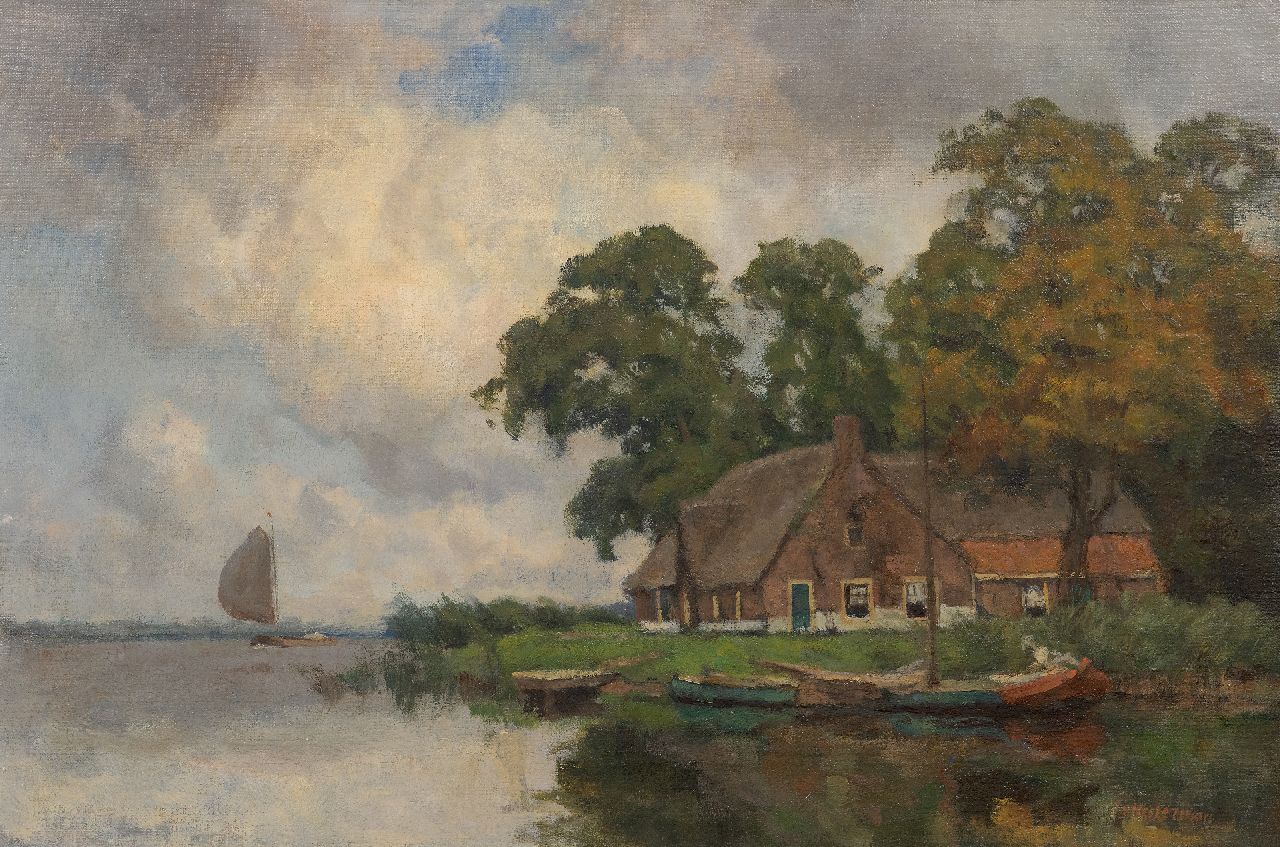 Hesterman jr. J.A.  | Johannes Albertus Hesterman jr. | Schilderijen te koop aangeboden | Oude boerderij, olieverf op doek 40,3 x 59,8 cm, gesigneerd rechtsonder en zonder lijst