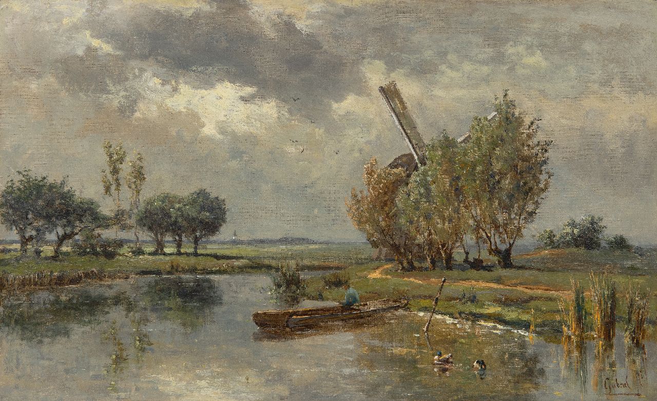 Gabriel P.J.C.  | Paul Joseph Constantin 'Constan(t)' Gabriel, Voor het onweer, bij Abcoude, olieverf op doek 28,6 x 46,2 cm, gesigneerd rechtsonder