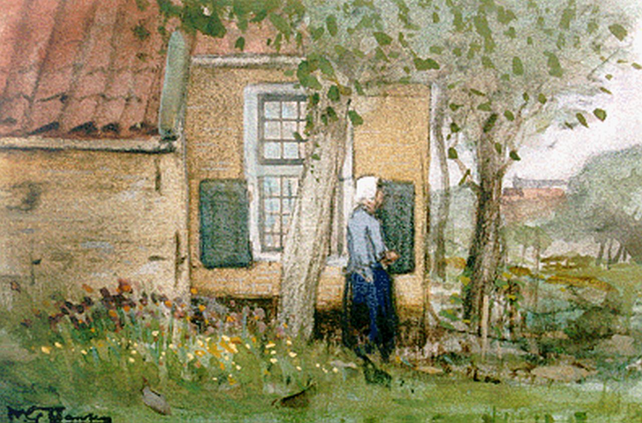 Jansen W.G.F. | 'Willem' George Frederik Jansen, Boerenerf, aquarel op papier 15,0 x 22,0 cm, gesigneerd linksonder Jansen W.G.F. | 'Willem' George Frederik Jansen, Boerenerf, aquarel op papier 15,0 x 22,0 cm, gesigneerd linksonder