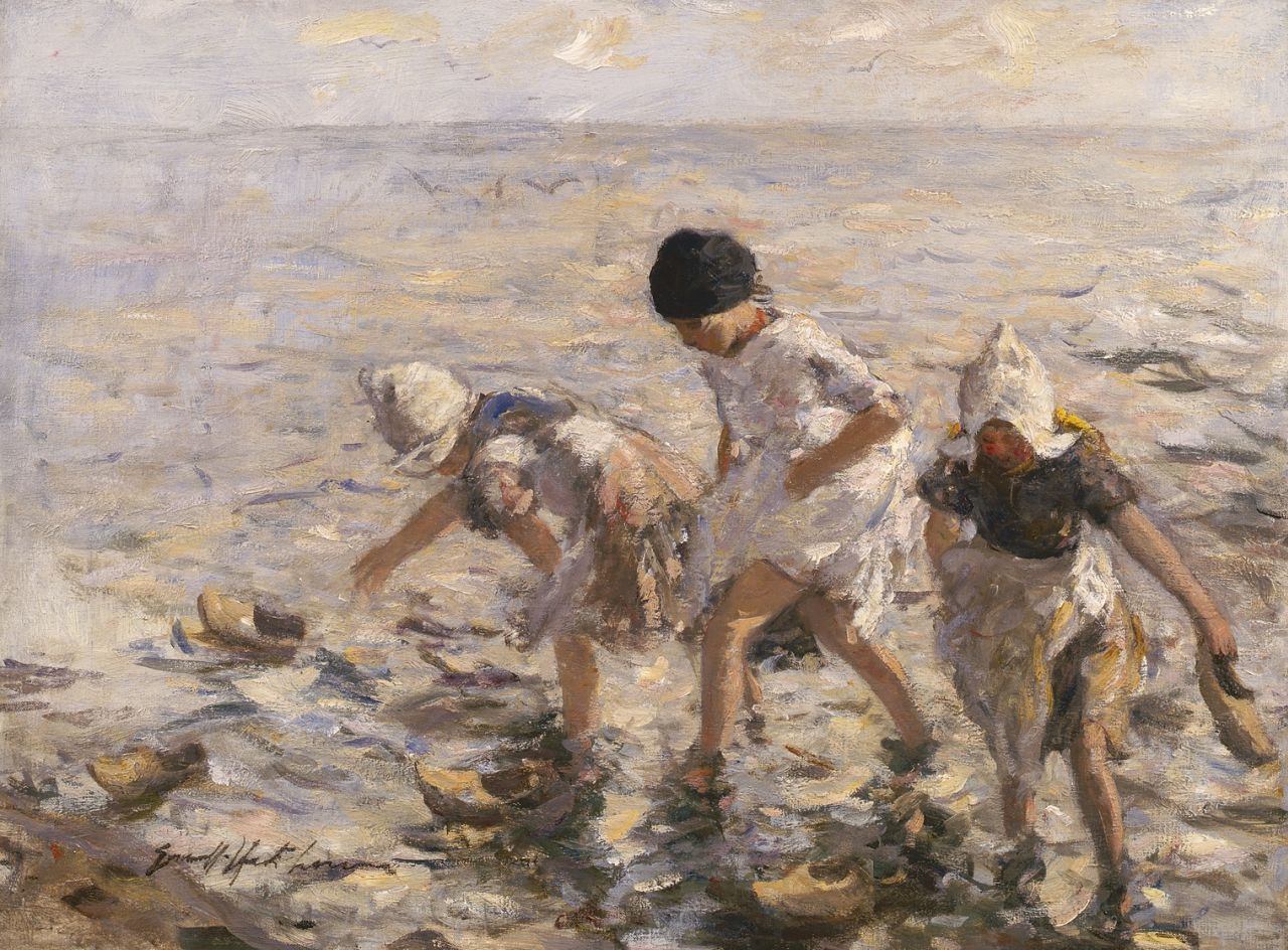 Robert Gemmell Hutchison | Klompje varen in de Zuiderzee bij Volendam, olieverf op doek, 51,0 x 68,7 cm, gesigneerd l.o. Robert Gemmell Hutchison | Klompje varen in de Zuiderzee bij Volendam, olieverf op doek, 51,0 x 68,7 cm, gesigneerd l.o.