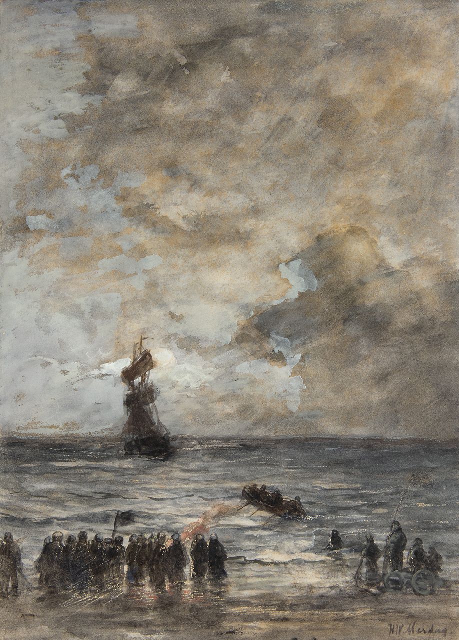 Mesdag H.W. | Hendrik Willem Mesdag, Na de storm, aquarel op papier 51,5 x 37,3 cm, gesigneerd rechtsonder Mesdag H.W. | Hendrik Willem Mesdag, Na de storm, aquarel op papier 51,5 x 37,3 cm, gesigneerd rechtsonder