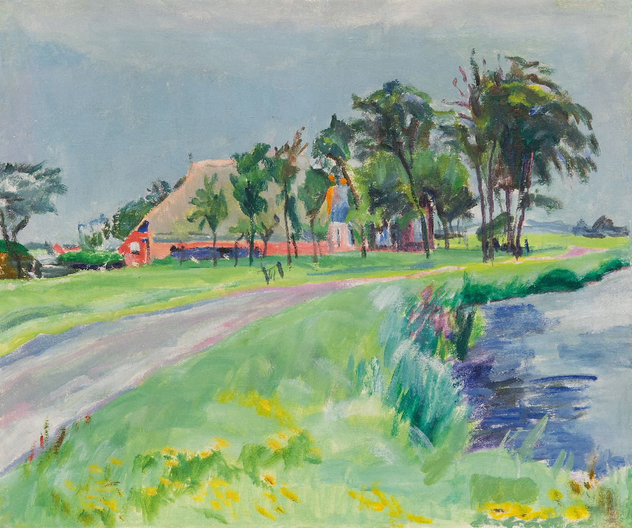 Kleima E.A. | 'Ekke' Abel Kleima, Landschap Groningen, olieverf op doek 50,8 x 59,5 cm Kleima E.A. | 'Ekke' Abel Kleima, Landschap Groningen, olieverf op doek 50,8 x 59,5 cm