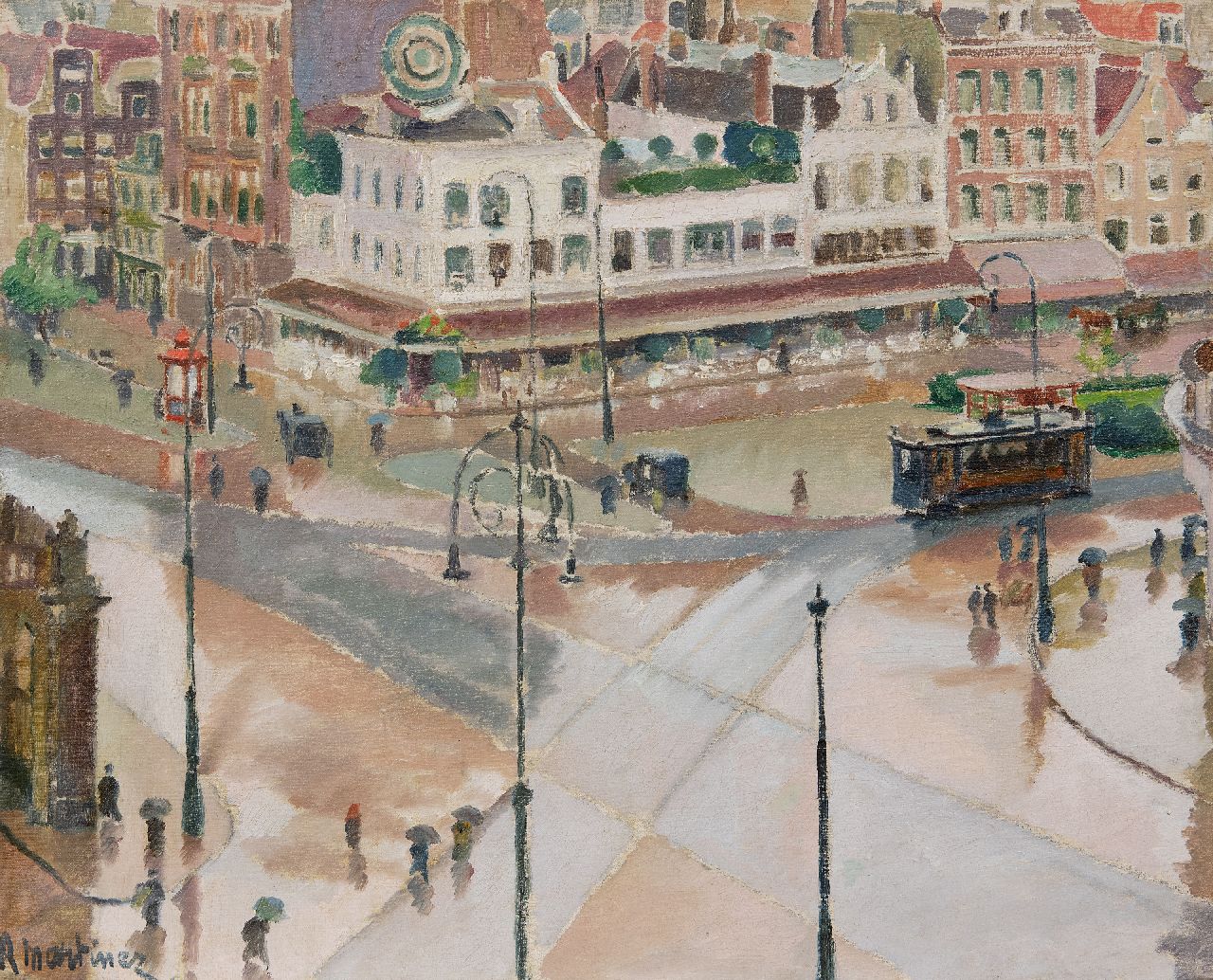 Martinez R.  | Raoul Martinez | Schilderijen te koop aangeboden | Het Kleine-Gartmanplantsoen, Amsterdam, olieverf op doek 53,2 x 65,3 cm, gesigneerd linksonder