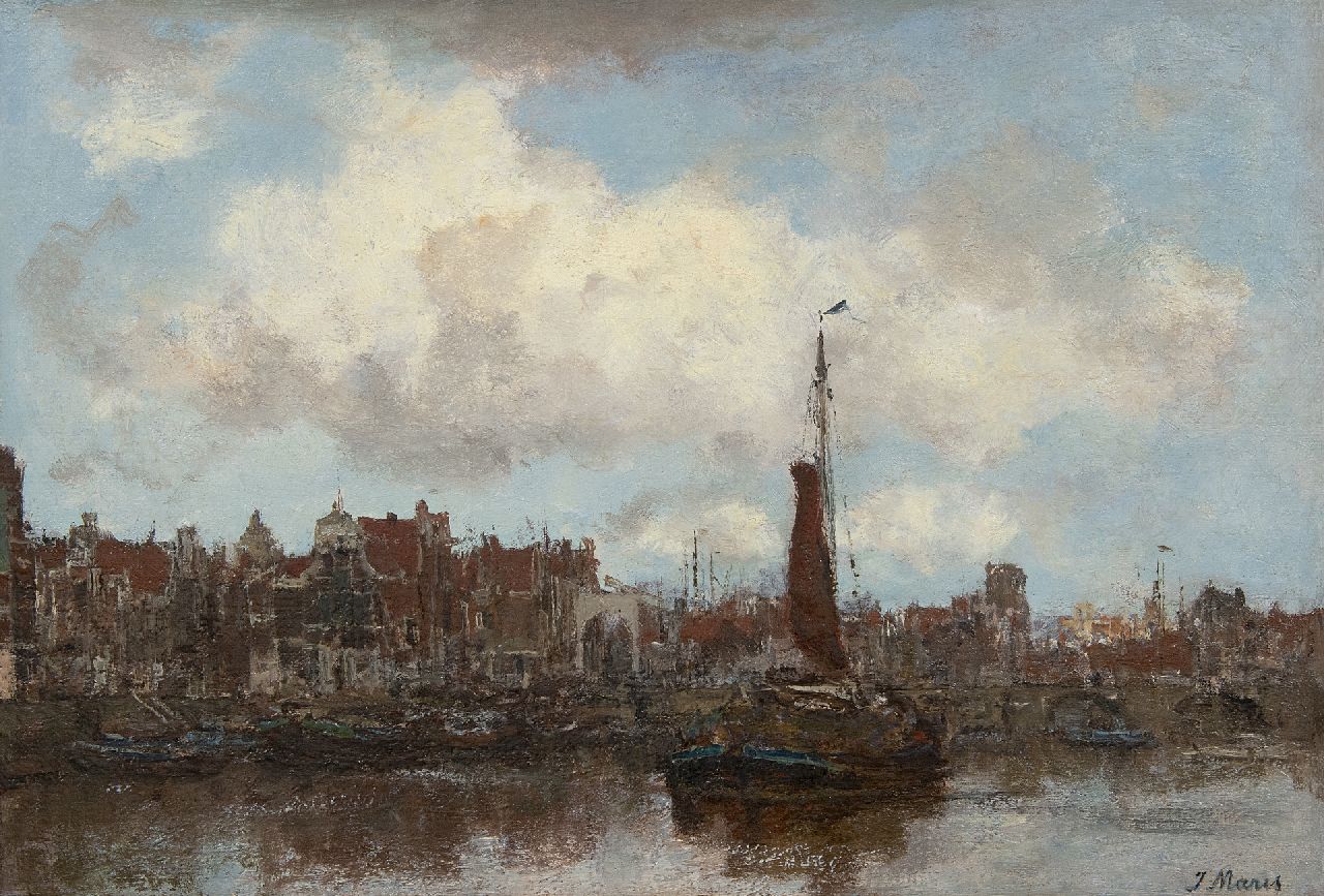 Maris J.H. | Jacobus Hendricus 'Jacob' Maris | Schilderijen te koop aangeboden | Gezicht op een stad (Amsterdam), olieverf op doek 31,3 x 44,9 cm, gesigneerd rechtsonder en jaren '80 Maris J.H. | Jacobus Hendricus 'Jacob' Maris | Schilderijen te koop aangeboden | Gezicht op een stad (Amsterdam), olieverf op doek 31,3 x 44,9 cm, gesigneerd rechtsonder en jaren '80