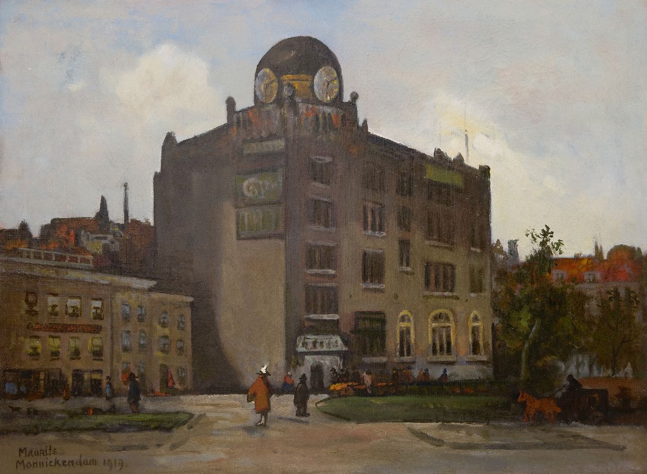 Monnickendam M. | Mozes 'Maurits' Monnickendam | Schilderijen te koop aangeboden | Gezicht op de Diamantbeurs, Amsterdam, olieverf op doek 74,5 x 99,2 cm, gesigneerd linksonder en gedateerd 1919 Monnickendam M. | Mozes 'Maurits' Monnickendam | Schilderijen te koop aangeboden | Gezicht op de Diamantbeurs, Amsterdam, olieverf op doek 74,5 x 99,2 cm, gesigneerd linksonder en gedateerd 1919