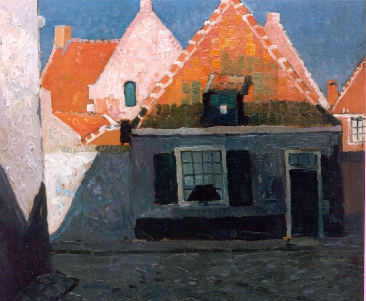 Hynckes R.  | Raoul Hynckes, Straat in Bruinisse, olieverf op doek 48,5 x 57,0 cm