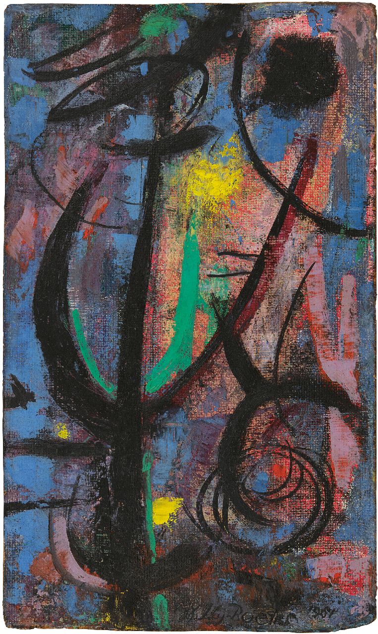 Boers W.H.F. | 'Willy' Herman Friederich Boers | Schilderijen te koop aangeboden | Vluchtig moment, olieverf op board 36,7 x 21,8 cm, gesigneerd rechtsonder en gedateerd 1951 Boers W.H.F. | 'Willy' Herman Friederich Boers | Schilderijen te koop aangeboden | Vluchtig moment, olieverf op board 36,7 x 21,8 cm, gesigneerd rechtsonder en gedateerd 1951