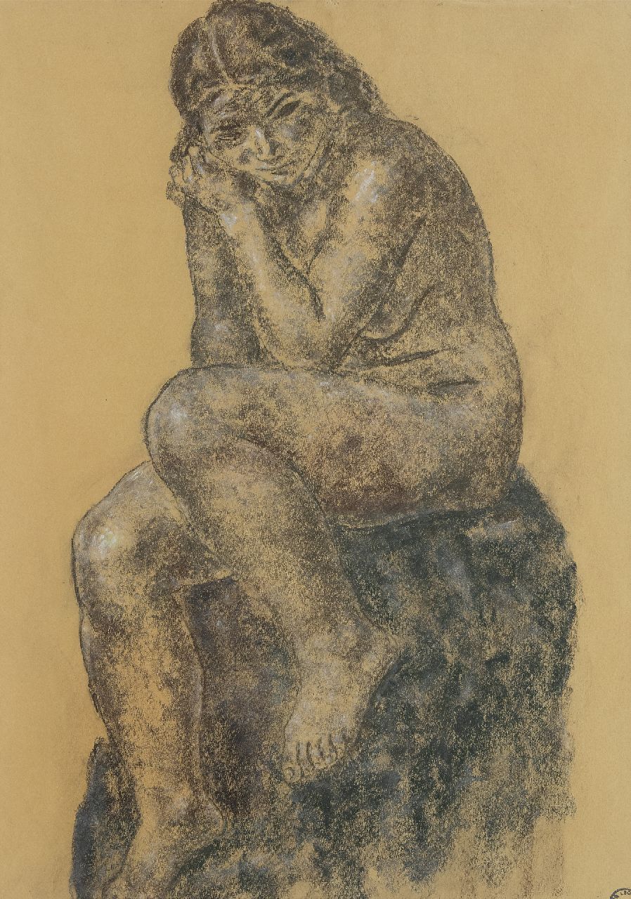 Gestel L.  | Leendert 'Leo' Gestel, Zittend naakt, pastel op papier 64,0 x 45,5 cm, te dateren ca. 1930