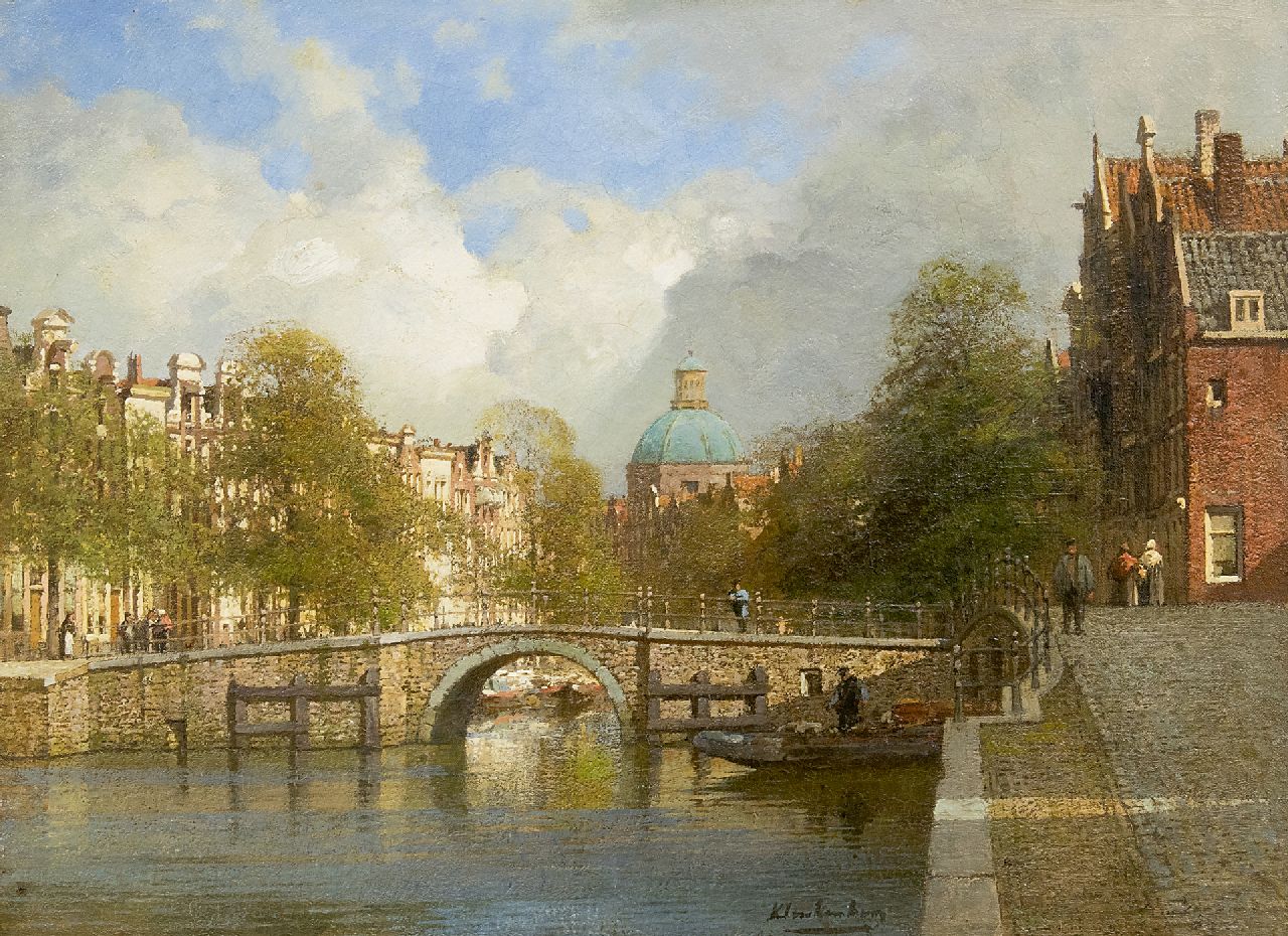 Klinkenberg J.C.K. | Johannes Christiaan Karel Klinkenberg, Het Singel in Amsterdam ter hoogte van de Brouwersgracht, olieverf op doek 39,4 x 53,7 cm, gesigneerd middenonder Klinkenberg J.C.K. | Johannes Christiaan Karel Klinkenberg, Het Singel in Amsterdam ter hoogte van de Brouwersgracht, olieverf op doek 39,4 x 53,7 cm, gesigneerd middenonder