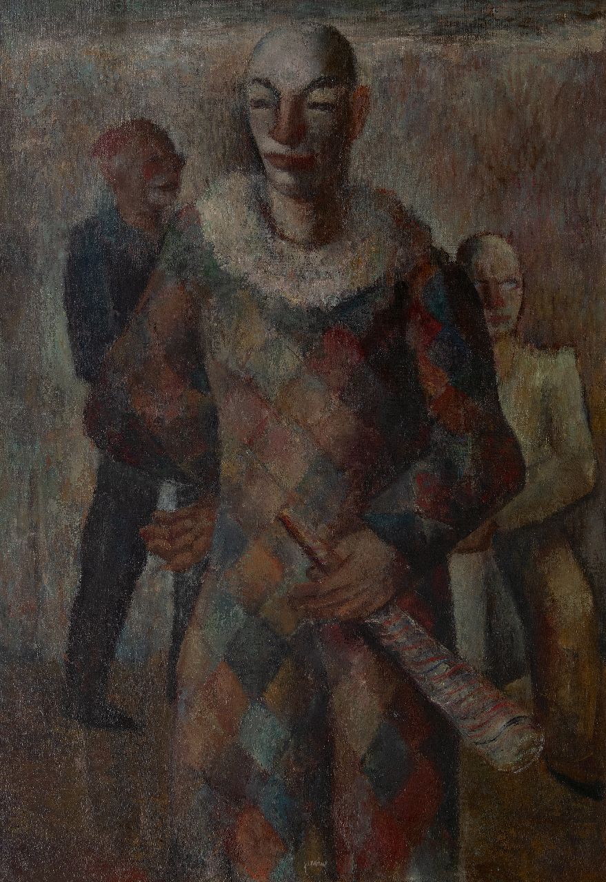 Heel J.J. van | Johannes Jacobus 'Jan' van Heel | Schilderijen te koop aangeboden | Clowns, olieverf op doek 100,1 x 70,3 cm, gesigneerd middenonder en te dateren ca. 1945 Heel J.J. van | Johannes Jacobus 'Jan' van Heel | Schilderijen te koop aangeboden | Clowns, olieverf op doek 100,1 x 70,3 cm, gesigneerd middenonder en te dateren ca. 1945