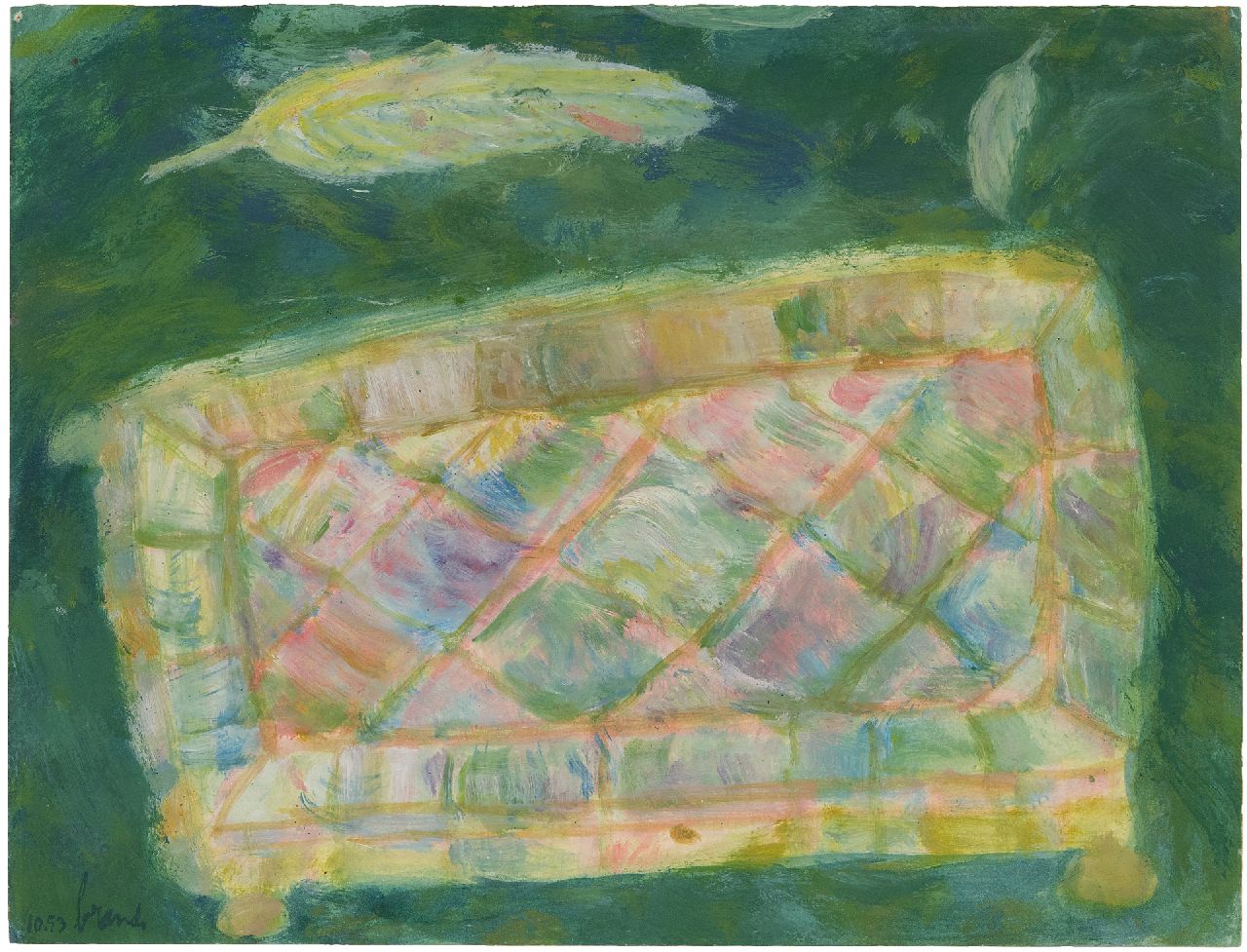 Brands E.A.M. | Eugenius Antonius Maria 'Eugène' Brands | Aquarellen en tekeningen te koop aangeboden | Het parelmoeren doosje, gouache op papier 26,7 x 34,8 cm, gesigneerd linksonder en gedateerd 10.53 Brands E.A.M. | Eugenius Antonius Maria 'Eugène' Brands | Aquarellen en tekeningen te koop aangeboden | Het parelmoeren doosje, gouache op papier 26,7 x 34,8 cm, gesigneerd linksonder en gedateerd 10.53
