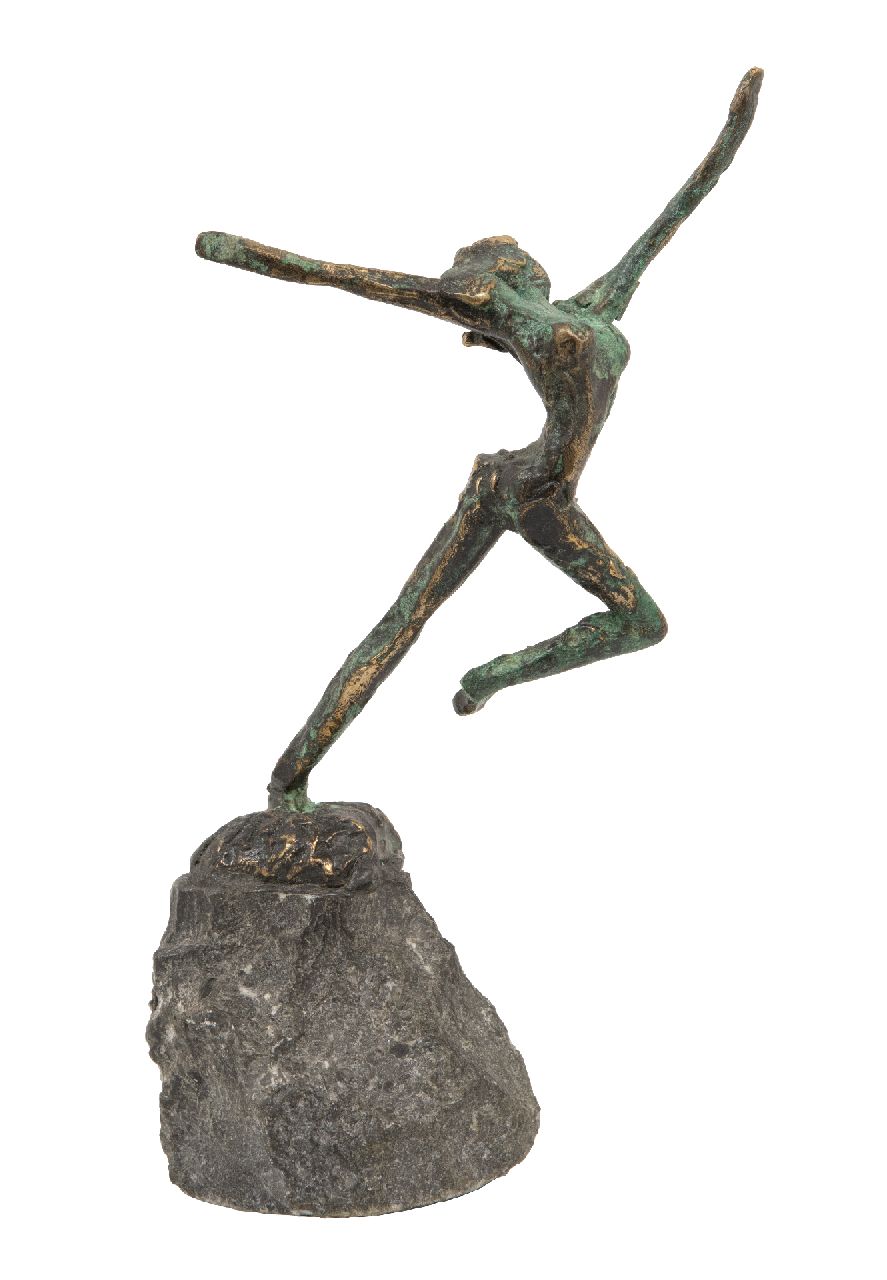 Bakker W.F. | Willem Frederik 'Jits' Bakker | Beelden en objecten te koop aangeboden | Balletdanseres, brons 17,4 x 9,5 cm, gesigneerd op de basis Bakker W.F. | Willem Frederik 'Jits' Bakker | Beelden en objecten te koop aangeboden | Balletdanseres, brons 17,4 x 9,5 cm, gesigneerd op de basis