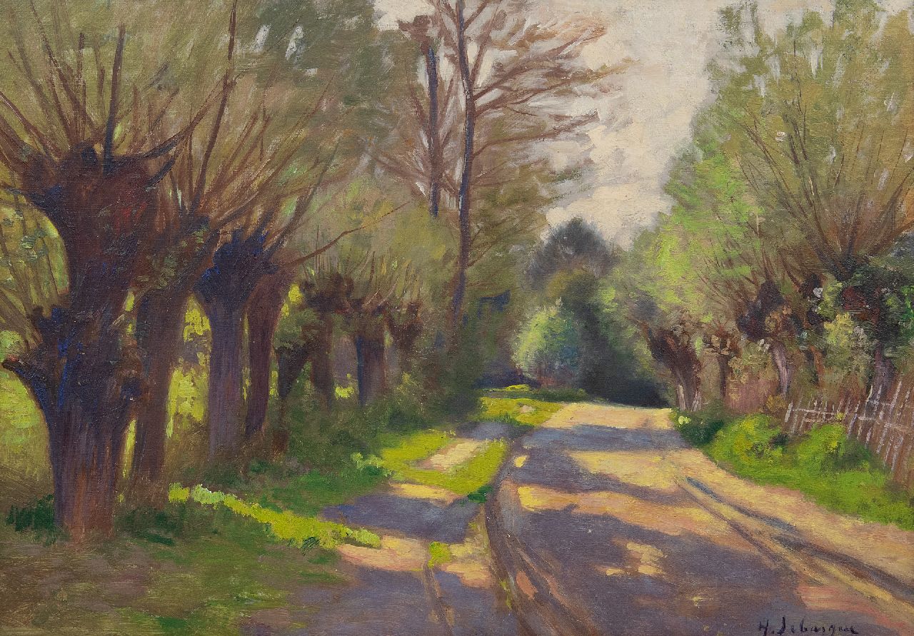Lebasque H. | Joseph 'Henri' Baptiste Lebasque, Route ombragée, Saint-Tropez, olieverf op board 32,5 x 45,5 cm, gesigneerd rechtsonder en te dateren ca. 1895 Lebasque H. | Joseph 'Henri' Baptiste Lebasque, Route ombragée, Saint-Tropez, olieverf op board 32,5 x 45,5 cm, gesigneerd rechtsonder en te dateren ca. 1895