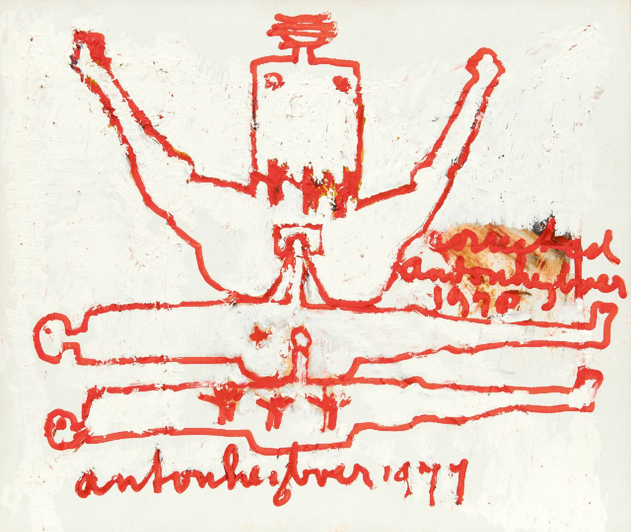 Heyboer A. | Anton Heyboer | Schilderijen te koop aangeboden | Ollekebolleke, olieverf op doek 54,9 x 64,9 cm, gesigneerd tweemaal middenonder en rechts van het midden en gedateerd 1977 Heyboer A. | Anton Heyboer | Schilderijen te koop aangeboden | Ollekebolleke, olieverf op doek 54,9 x 64,9 cm, gesigneerd tweemaal middenonder en rechts van het midden en gedateerd 1977