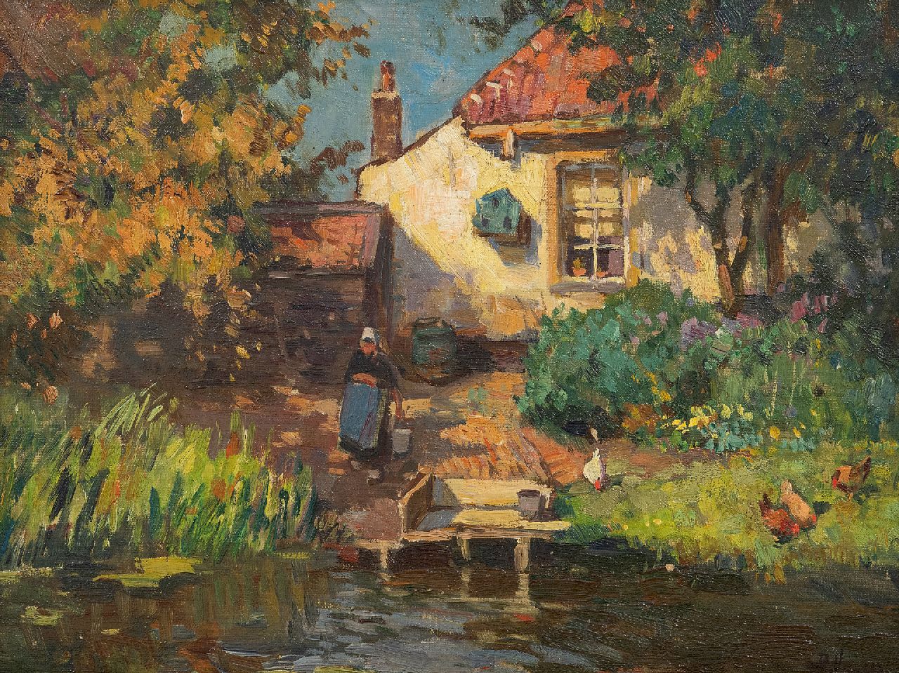 Viegers B.P. | Bernardus Petrus 'Ben' Viegers, Boerenhoeve in Broeksloot, olieverf op doek 30,3 x 40,4 cm, gesigneerd rechtsonder Viegers B.P. | Bernardus Petrus 'Ben' Viegers, Boerenhoeve in Broeksloot, olieverf op doek 30,3 x 40,4 cm, gesigneerd rechtsonder