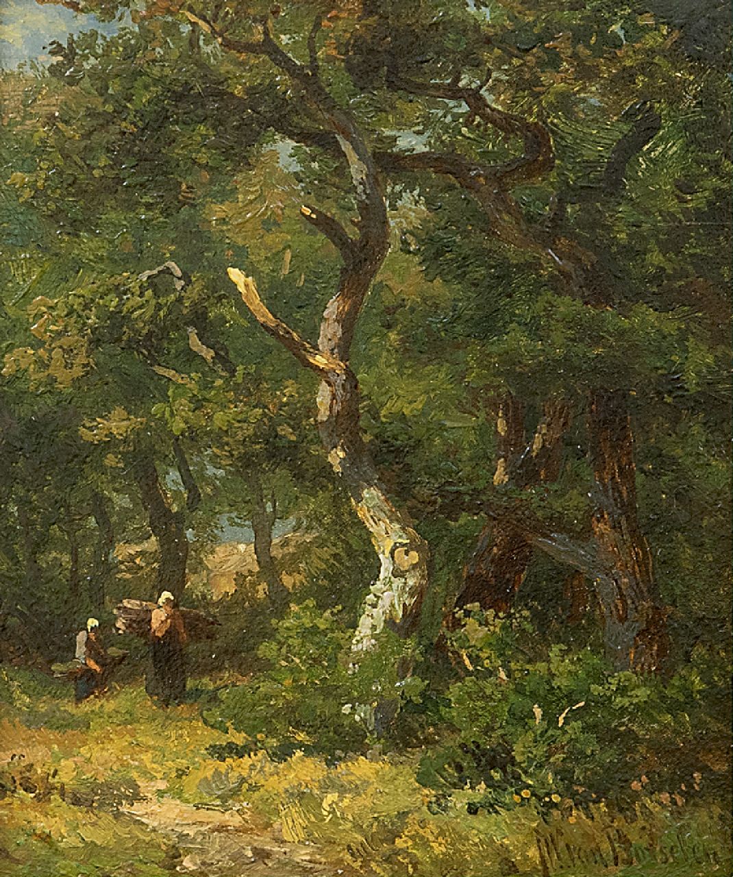 Borselen J.W. van | Jan Willem van Borselen, Boslandschap, olieverf op paneel 11,0 x 9,0 cm Borselen J.W. van | Jan Willem van Borselen, Boslandschap, olieverf op paneel 11,0 x 9,0 cm