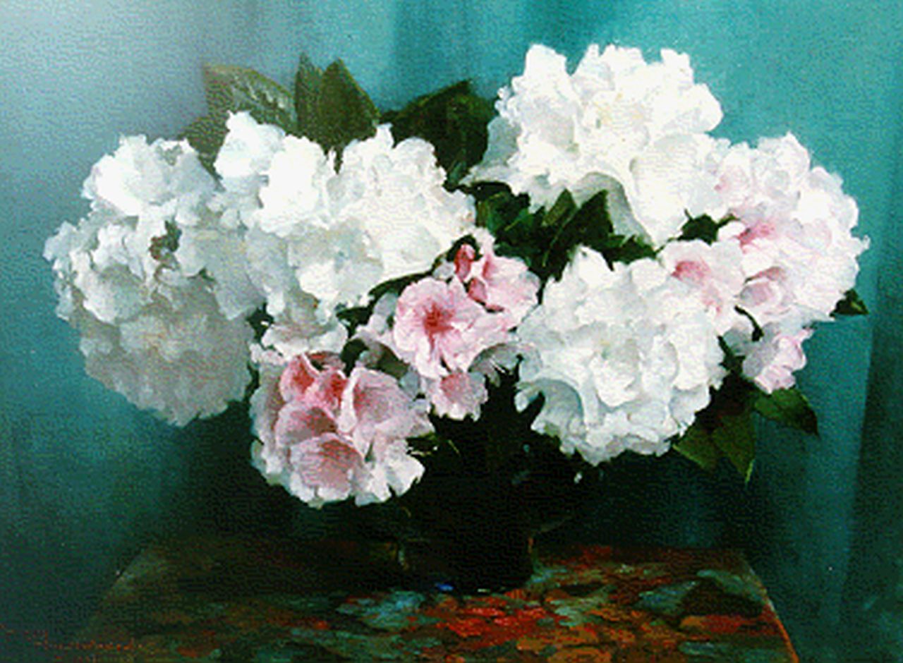 Hogerwaard G. | Georges 'George' Hogerwaard, Bloemstilleven, olieverf op doek 70,0 x 90,0 cm, gesigneerd linksonder en gedateerd 1936 Hogerwaard G. | Georges 'George' Hogerwaard, Bloemstilleven, olieverf op doek 70,0 x 90,0 cm, gesigneerd linksonder en gedateerd 1936