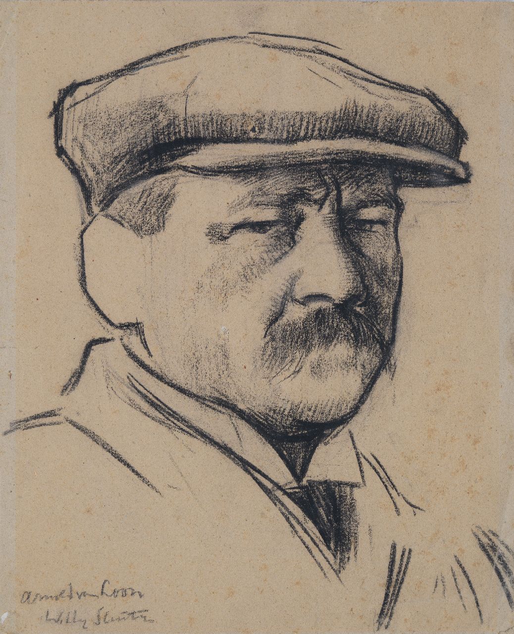Sluiter J.W. | Jan Willem 'Willy' Sluiter | Aquarellen en tekeningen te koop aangeboden | Portret van Arnout van Loon, krijt op papier 38,6 x 31,6 cm, gesigneerd linksonder Sluiter J.W. | Jan Willem 'Willy' Sluiter | Aquarellen en tekeningen te koop aangeboden | Portret van Arnout van Loon, krijt op papier 38,6 x 31,6 cm, gesigneerd linksonder