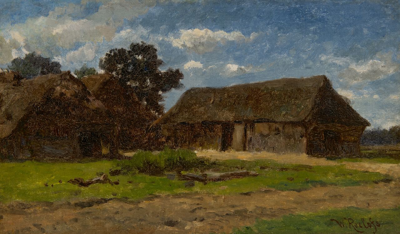 Roelofs W.  | Willem Roelofs | Schilderijen te koop aangeboden | Boerderij in Drenthe, olieverf op doek op paneel 24,8 x 39,6 cm, gesigneerd rechtsonder