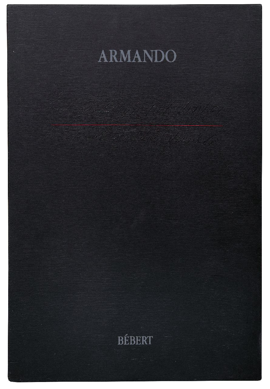 Armando   | Armando | Aquarellen en tekeningen te koop aangeboden | Het plechtige, het donkere. Cassette met 6 litho's en begeleidende teksten van Armando, papier 50,0 x 33,0 cm, gesigneerd rechtsonder (in potlood) en gedateerd 84 (in potlood)