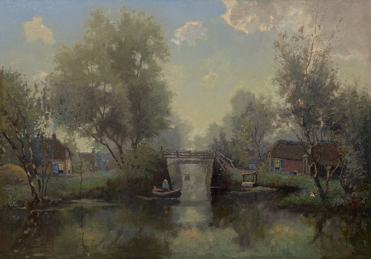 Ydema E.  | Egnatius Ydema | Schilderijen te koop aangeboden | Vaartje in Giethoorn, olieverf op doek 68,2 x 94,8 cm, gesigneerd rechtsonder