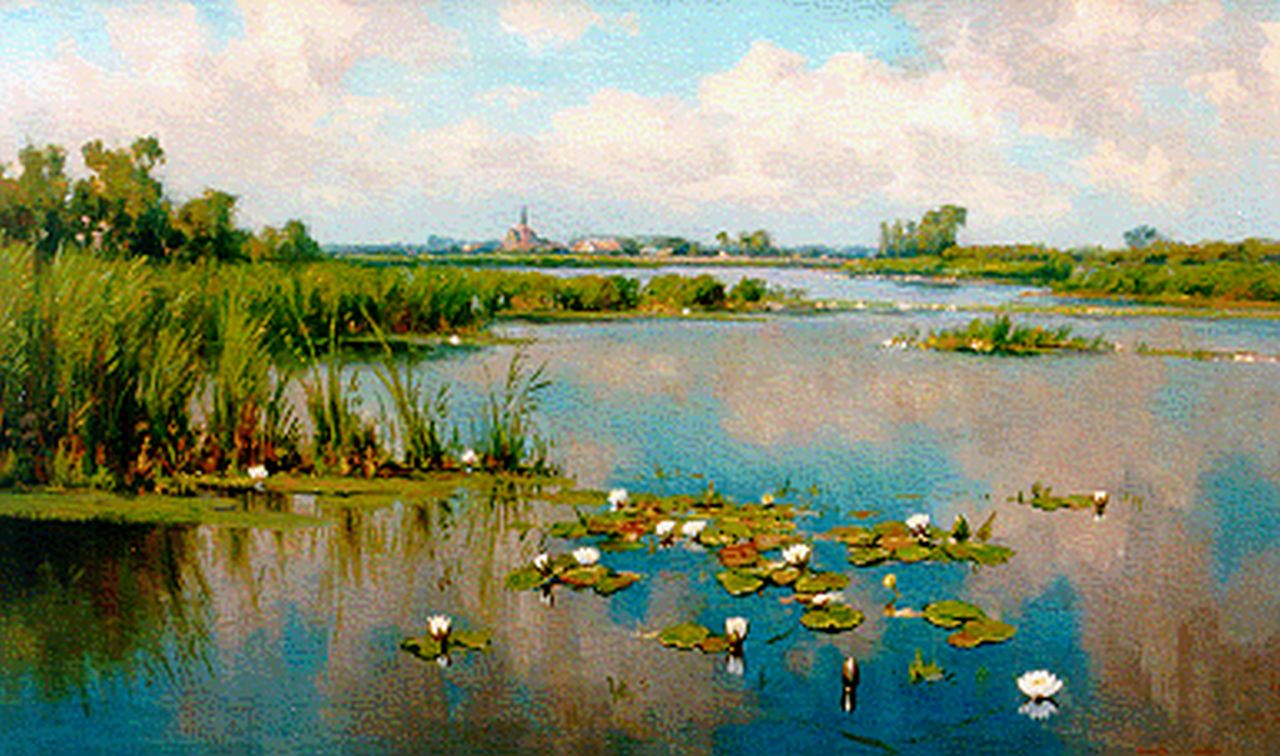 Beek B.A. van | Bernardus Antonie van Beek, Gezicht op Kortenhoef, olieverf op doek 60,5 x 100,2 cm, gesigneerd rechtsonder