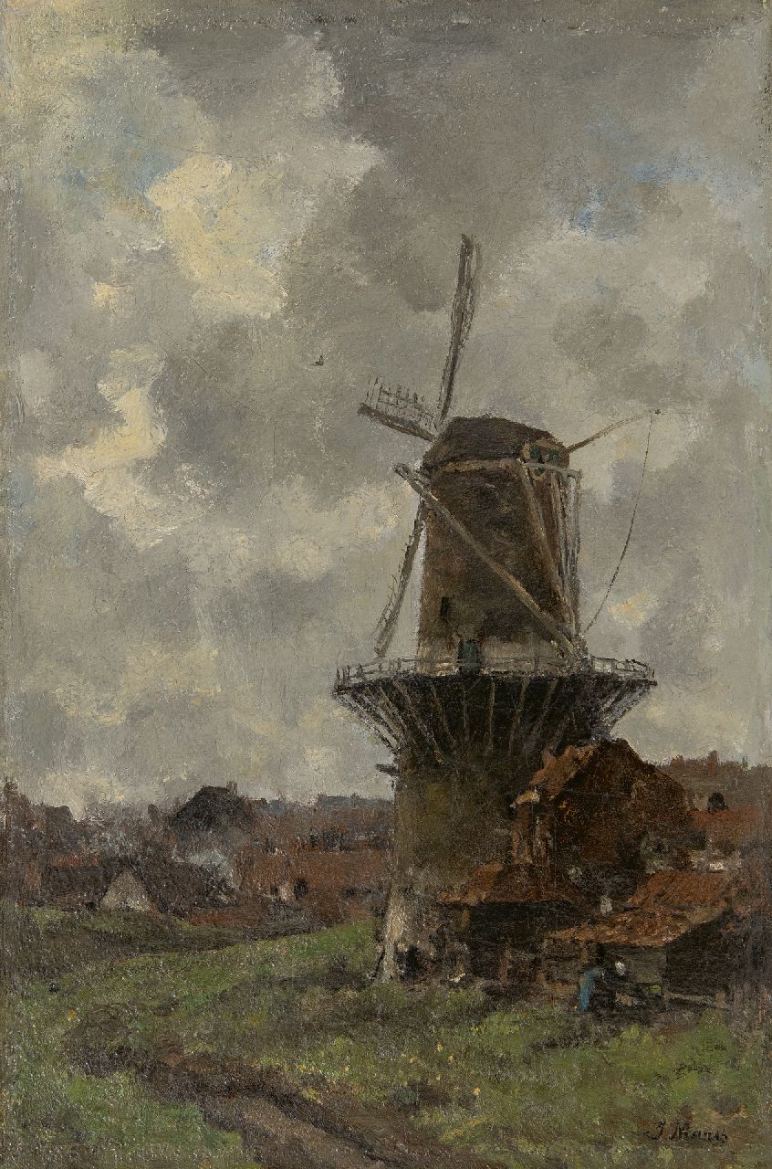 Maris J.H. | Jacobus Hendricus 'Jacob' Maris, De molen, olieverf op doek 45,6 x 30,4 cm, gesigneerd rechtsonder Maris J.H. | Jacobus Hendricus 'Jacob' Maris, De molen, olieverf op doek 45,6 x 30,4 cm, gesigneerd rechtsonder
