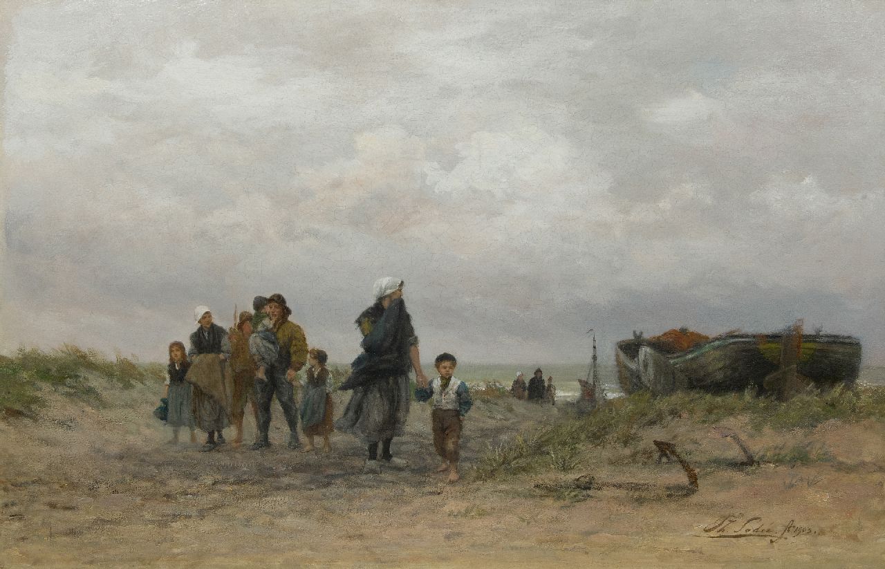 Philip Sadée | Thuiskomst van de vissersvloot, olieverf op doek, 72,5 x 102,3 cm, gesigneerd r.o. en gedateerd 1903 Philip Sadée | Thuiskomst van de vissersvloot, olieverf op doek, 72,5 x 102,3 cm, gesigneerd r.o. en gedateerd 1903