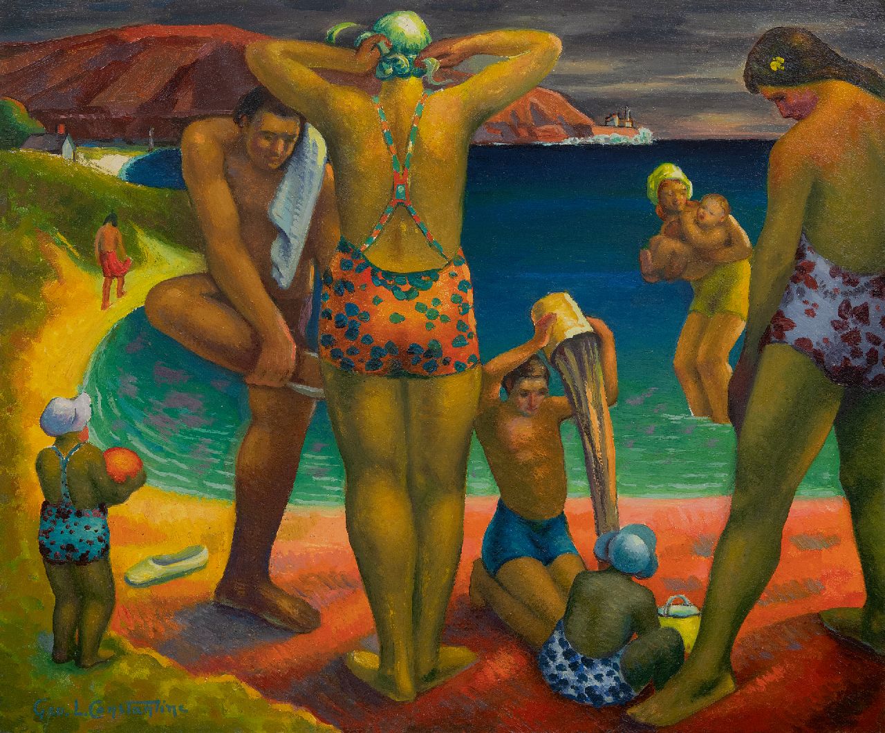 Constantine G.L. | George Constantine | Schilderijen te koop aangeboden | Strandvermaak, olieverf op board 50,1 x 60,3 cm, gesigneerd linksonder Constantine G.L. | George Constantine | Schilderijen te koop aangeboden | Strandvermaak, olieverf op board 50,1 x 60,3 cm, gesigneerd linksonder