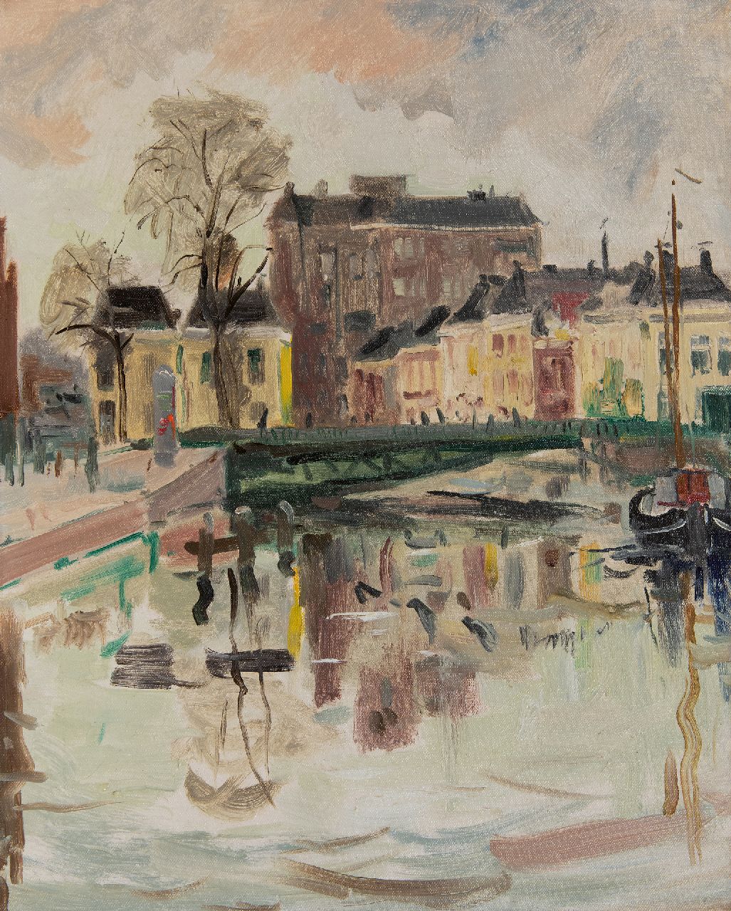 Walrecht B.H.D. | Bernardus Hermannus David 'Ben' Walrecht, De Steentilbrug, Groningen, olieverf op doek 50,5 x 40,4 cm, gesigneerd op spieraam en te dateren 1938 Walrecht B.H.D. | Bernardus Hermannus David 'Ben' Walrecht, De Steentilbrug, Groningen, olieverf op doek 50,5 x 40,4 cm, gesigneerd op spieraam en te dateren 1938