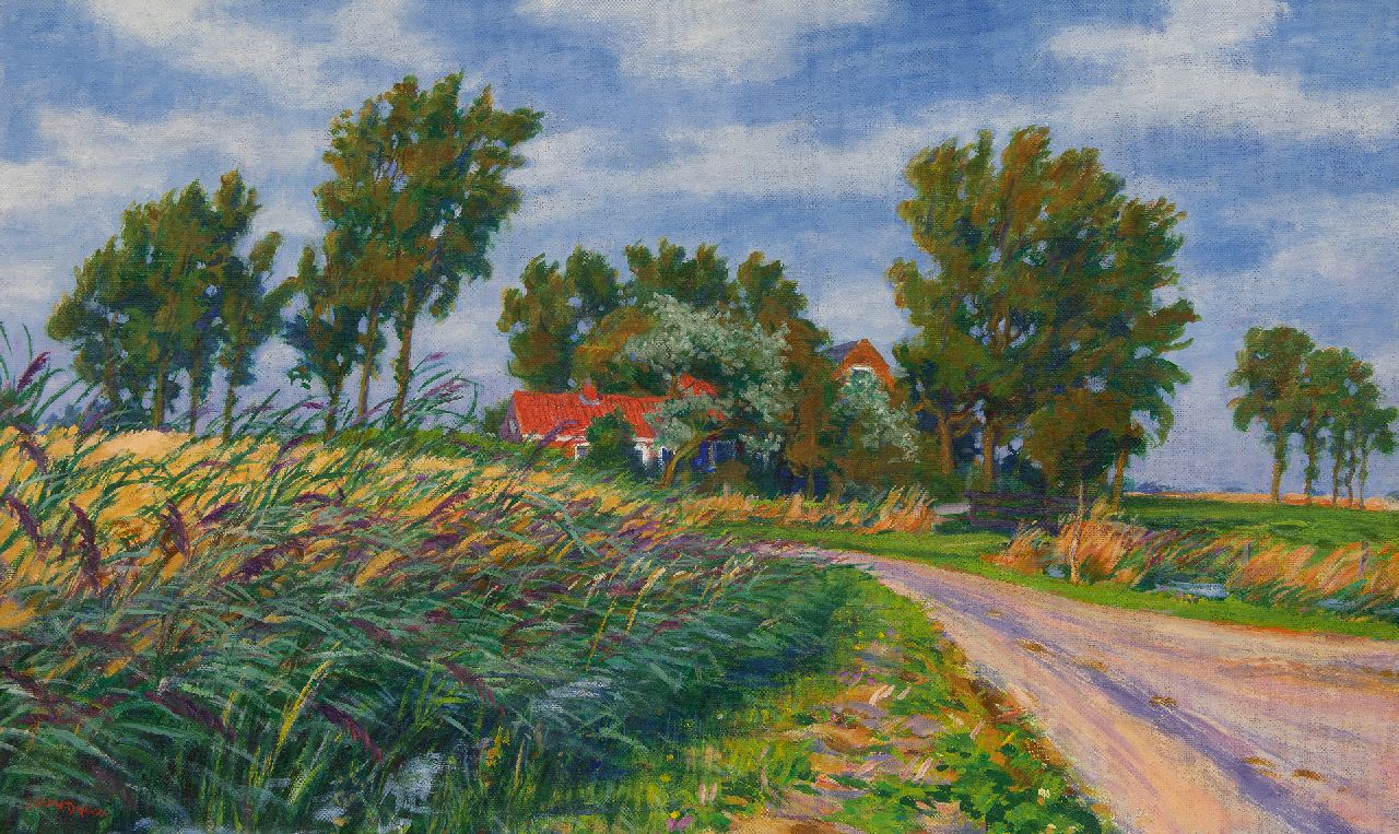 Dijkstra J.  | Johannes 'Johan' Dijkstra | Schilderijen te koop aangeboden | Bocht bij Maarhuizen, olieverf op doek 60,3 x 100,3 cm, gesigneerd linksonder