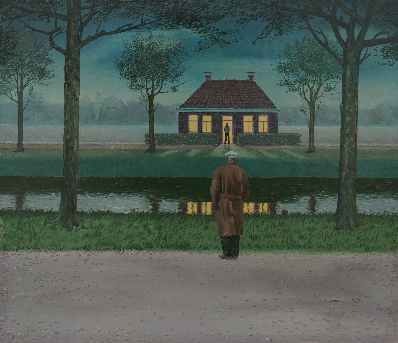 Geest C. van | Chris van Geest, Avondschemering, olieverf op doek op board 49,5 x 59,9 cm, gesigneerd rechtsonder en gedateerd 1979 Geest C. van | Chris van Geest, Avondschemering, olieverf op doek op board 49,5 x 59,9 cm, gesigneerd rechtsonder en gedateerd 1979