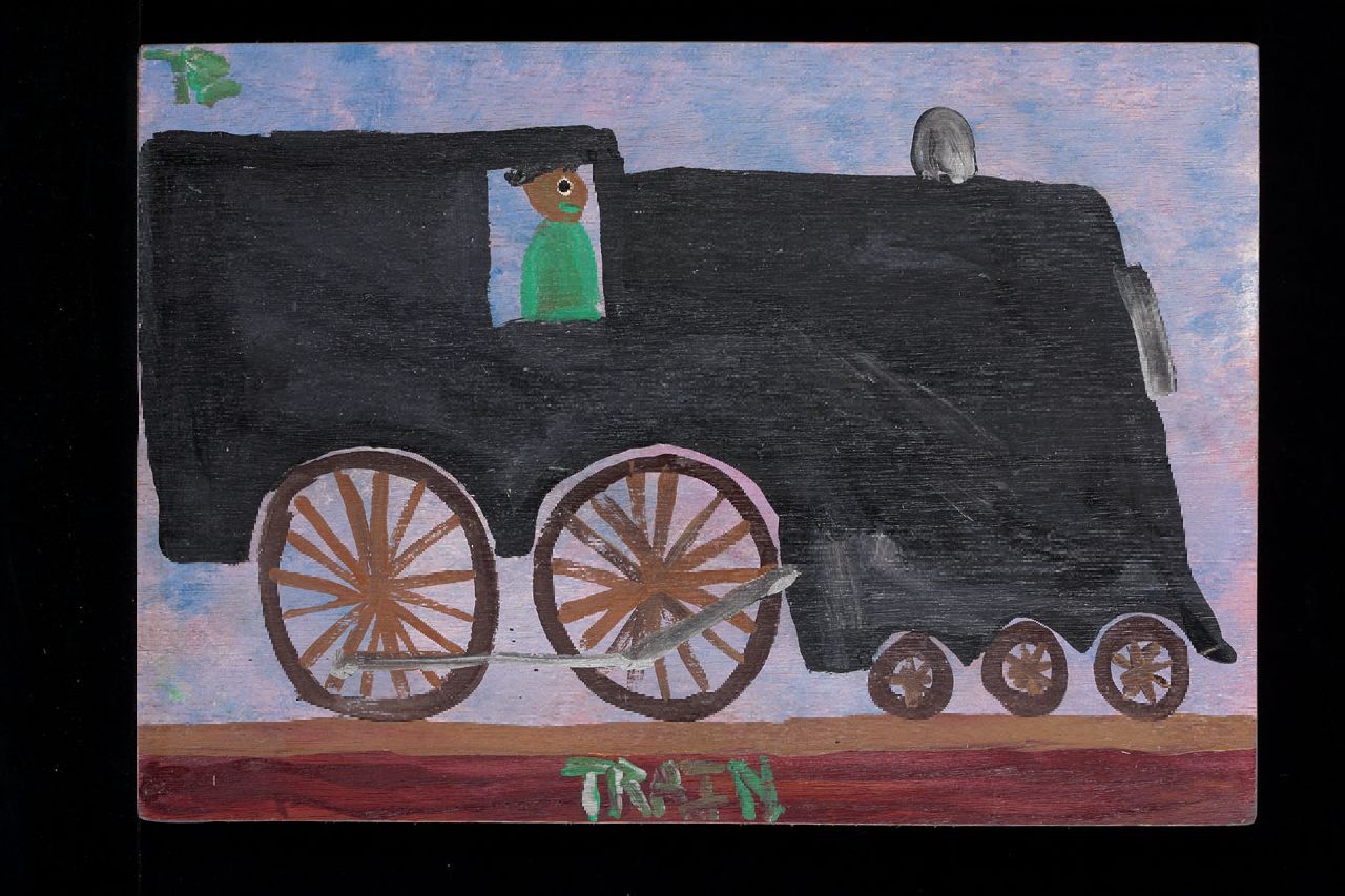 Brown T. | Timothy 'Tim' Brown, Train, acryl op paneel 36,0 x 51,0 cm, gesigneerd linksboven met initialen Brown T. | Timothy 'Tim' Brown, Train, acryl op paneel 36,0 x 51,0 cm, gesigneerd linksboven met initialen
