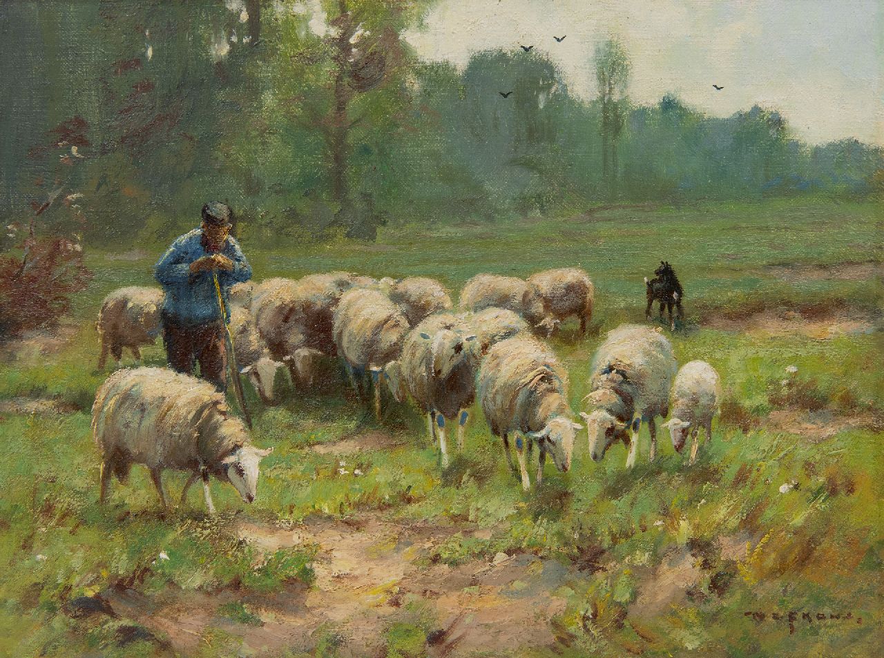 Nefkens M.J.  | Martinus Jacobus Nefkens | Schilderijen te koop aangeboden | Op de heide, olieverf op doek 30,1 x 40,2 cm, gesigneerd rechtsonder
