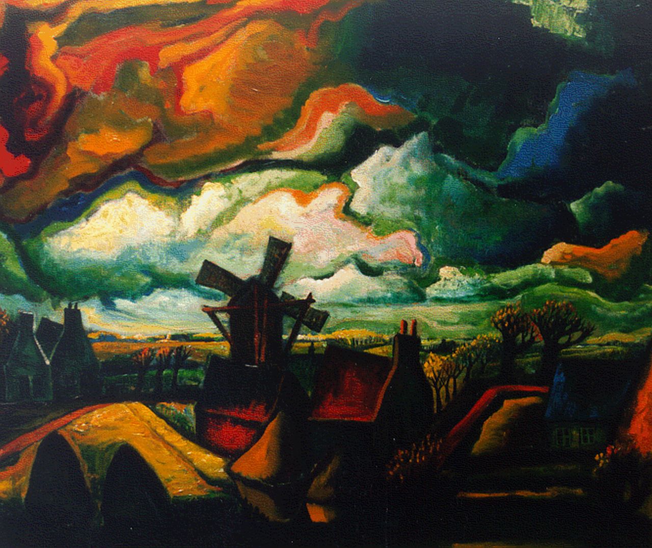 Tiel Q.M.A. van | Quirijn Martinus Adrianus 'Quiryn' van Tiel, Dorp op het platteland, olieverf op doek 64,2 x 75,0 cm, gesigneerd linksonder en gedateerd '42