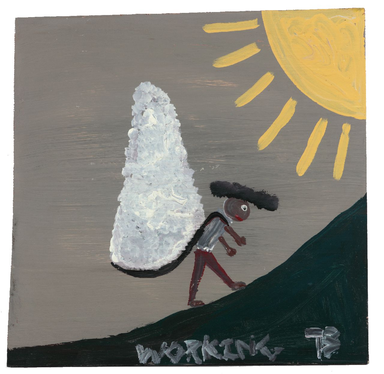 Brown T. | Timothy 'Tim' Brown, Working, acryl op paneel 40,0 x 40,0 cm, gesigneerd rechtsonder met initialen Brown T. | Timothy 'Tim' Brown, Working, acryl op paneel 40,0 x 40,0 cm, gesigneerd rechtsonder met initialen