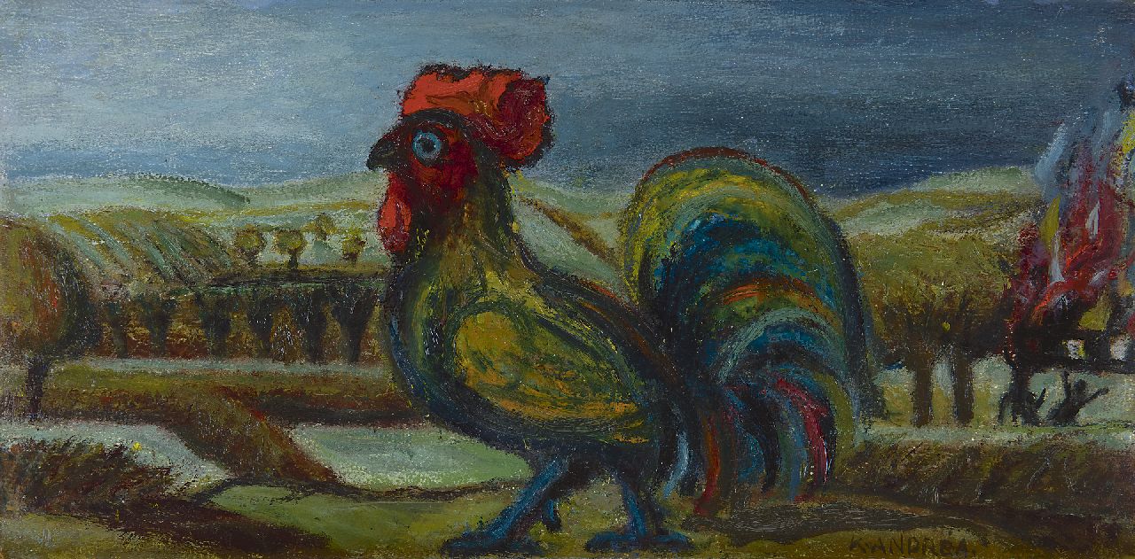 Andréa C. | Cornelis 'Kees' Andréa | Schilderijen te koop aangeboden | Haan, olieverf op paneel 20,0 x 40,0 cm, gesigneerd rechtsonder Andréa C. | Cornelis 'Kees' Andréa | Schilderijen te koop aangeboden | Haan, olieverf op paneel 20,0 x 40,0 cm, gesigneerd rechtsonder